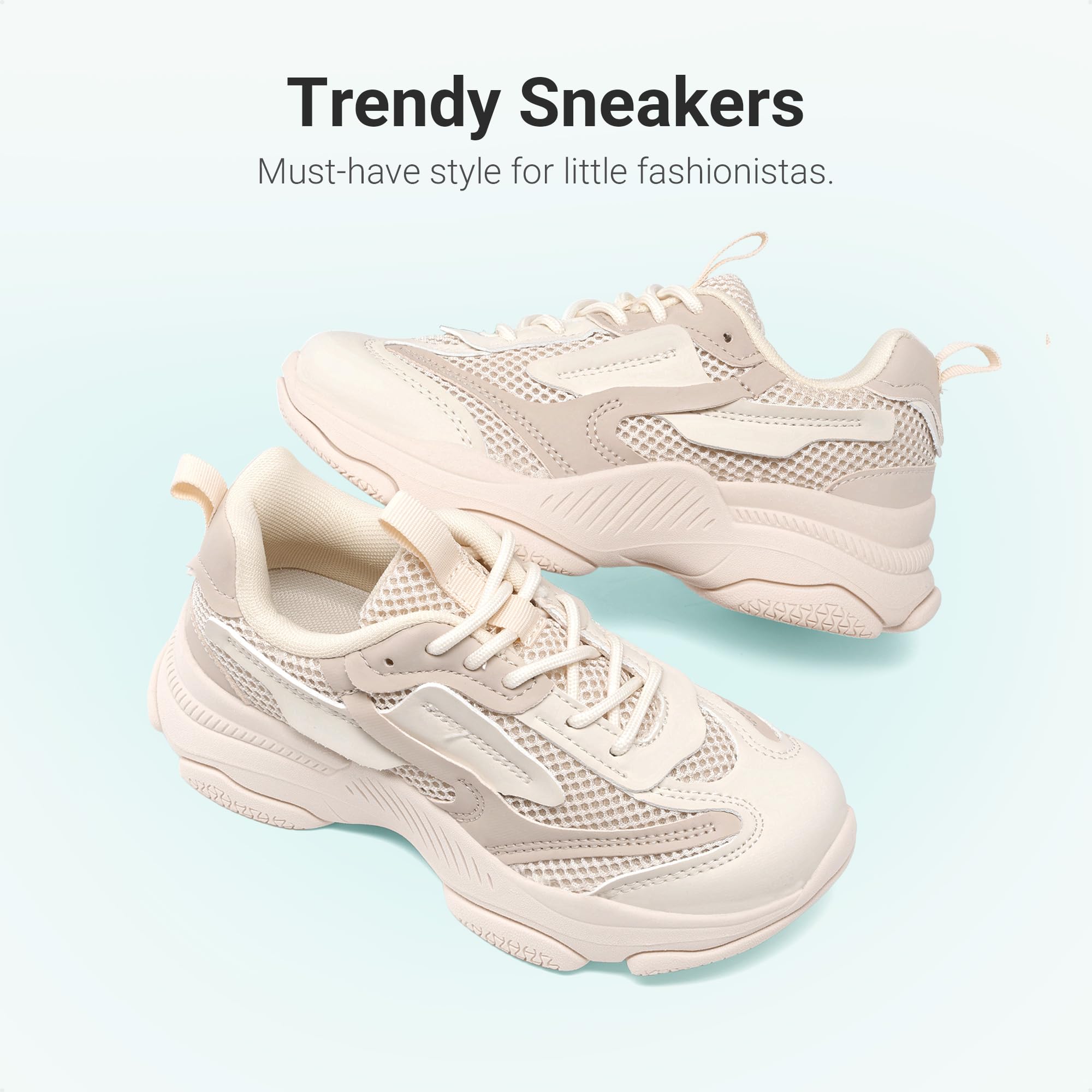 DREAM PAIRS Scarpe da ginnastica per bambini e ragazze, con suola in gelatina, con lacci, scarpe da passeggio leggere per ragazze