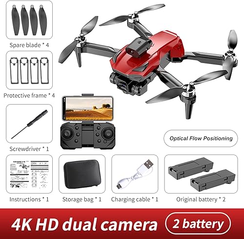 Miniatura 7 de GoolRC Mini dron de control remoto, mini dron plegable con cámara dual 4K, cuadricóptero sin cabeza, motor sin escobillas, evitación de obstáculos,