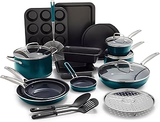 Blue Ceramic Nonstick Cookware and Bakeware Set