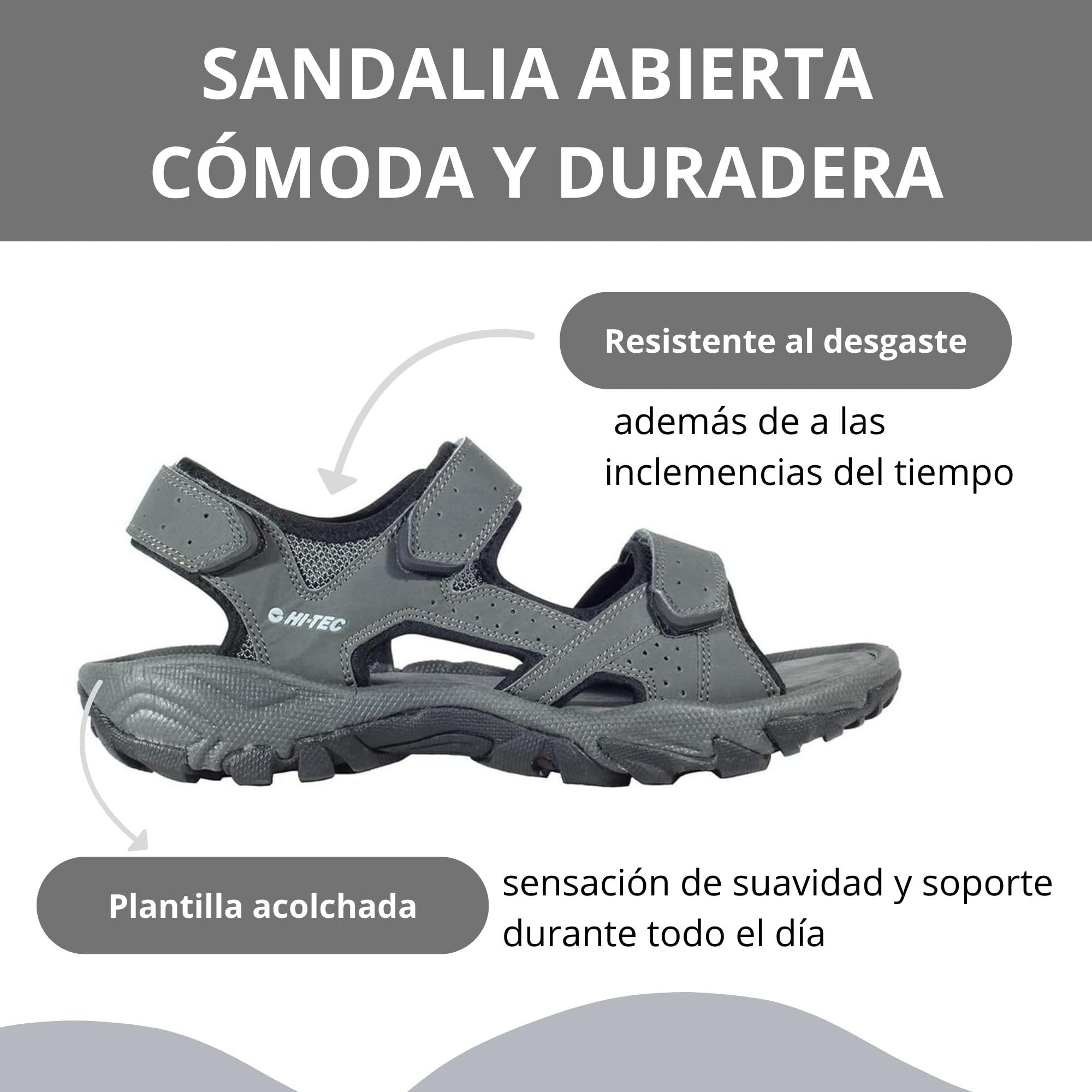 HI-TEC NERPA Sandalia deportiva hombre, zapatillas exterior senderismo, calzado de uso diario con planta de serraje