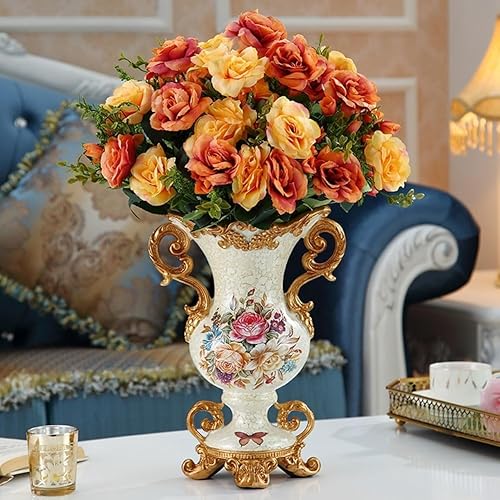 Miniatura 2 de Floreros grandes de resina retro de estilo europeo para sala de estar, comedor, centro de mesa, dormitorio, oficina, hotel, decoración del hogar,