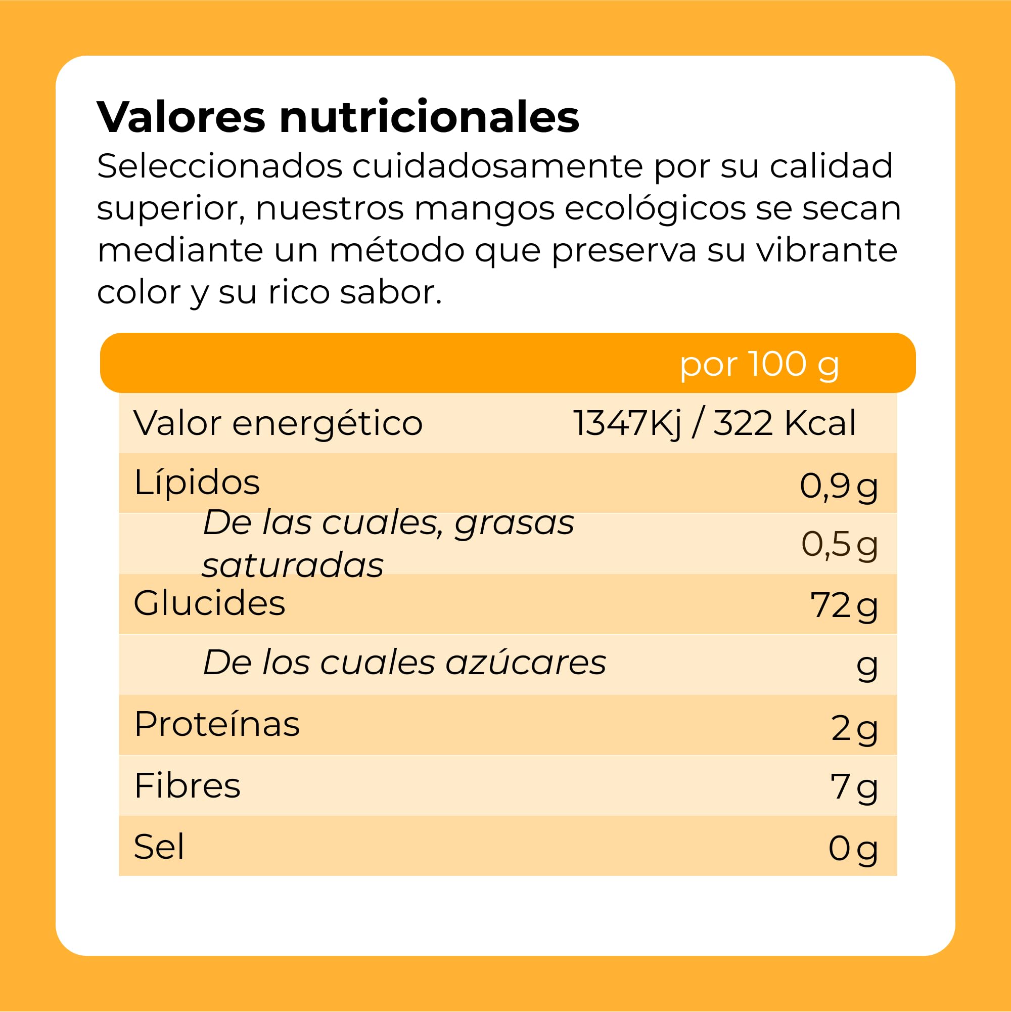 Mangos Deshidratados Sin Azúcar | 1Kg de trozos de mango de origen 100% natural | Crudos | Sin Aditivos y Sin Azufre | Fruta seca Dulce Sin Añadidos | Alta en Fibra | Dorimed