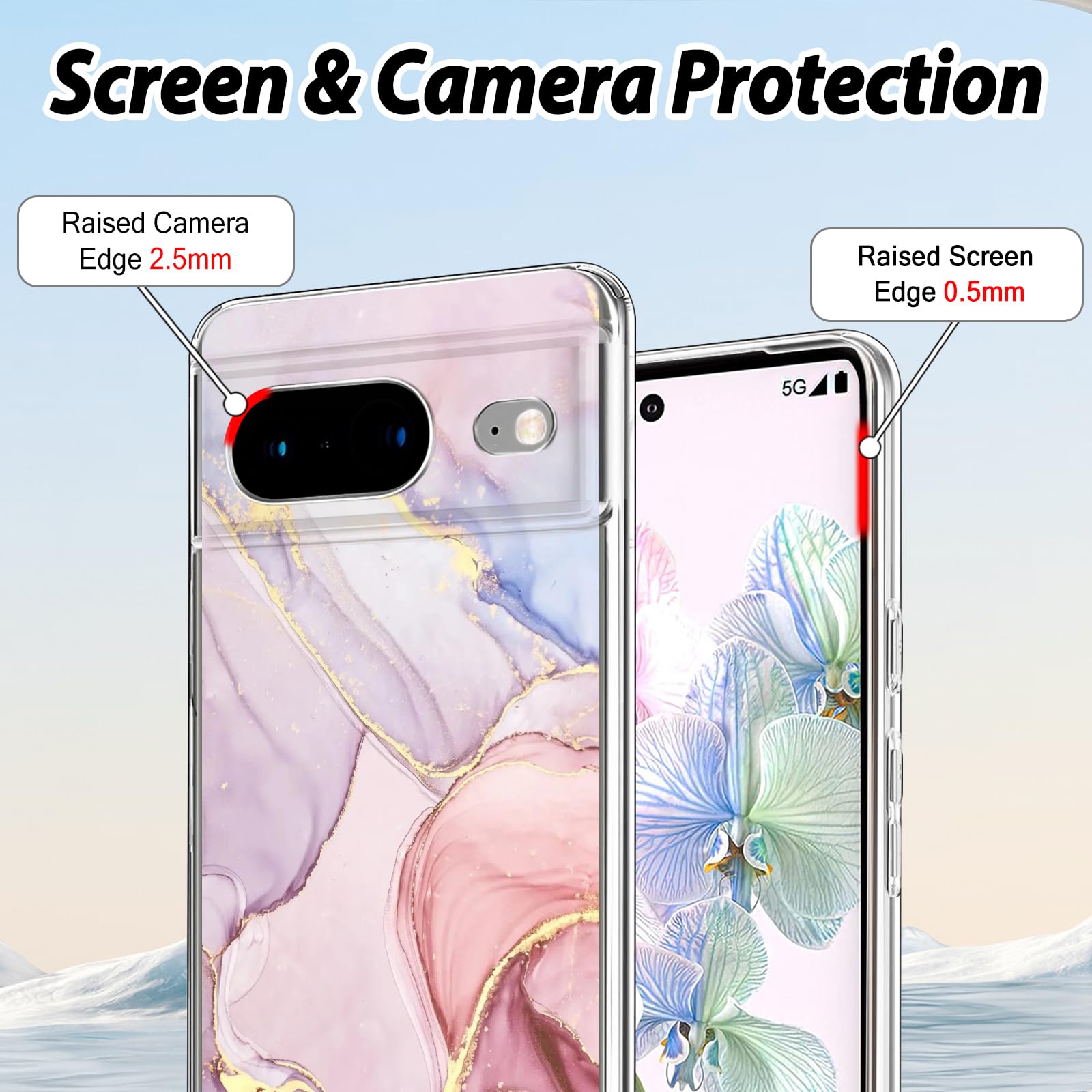 DiyGody Handyhülle Für Google Pixel 8a | Marmor Design Grün | Ultra Dünn & Stoßfest | Mit Anti-Rutsch & Kabellosem Laden