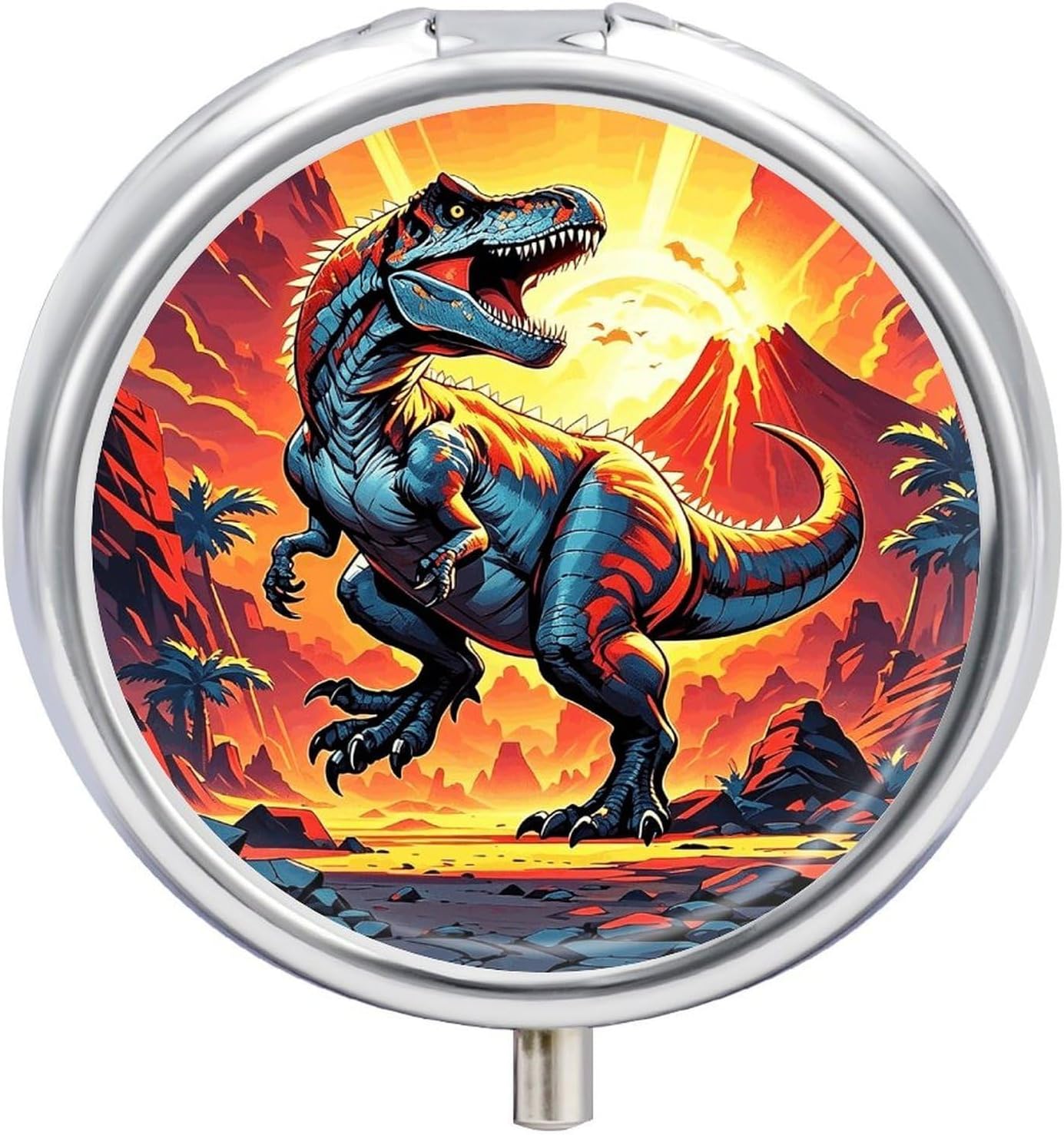 Dinosaur Travel Pillbox 3 Compartment Pill Organizer