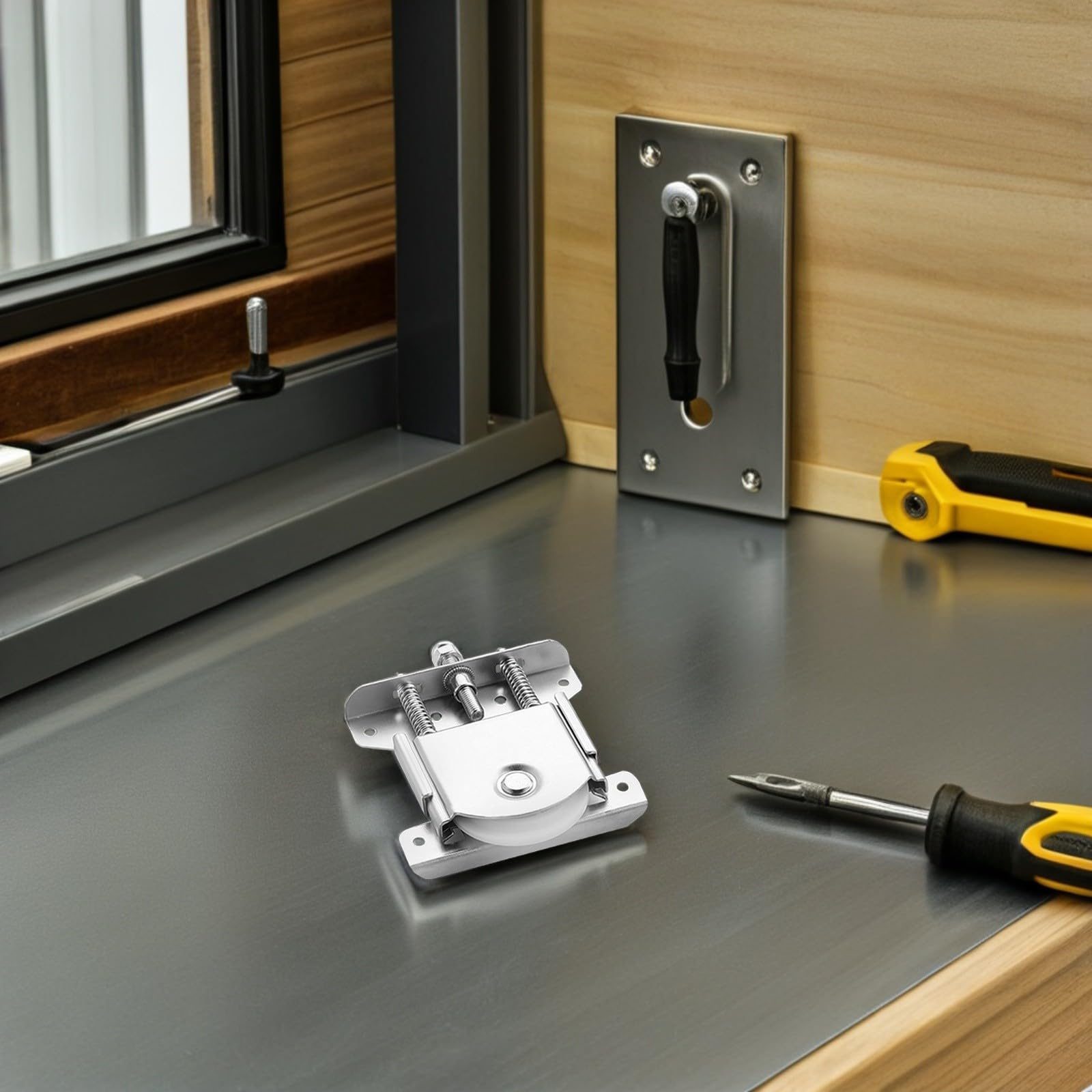 TOYANDONA Poleas para Puertas Correderas de Acero Estable y Suave, Ruedas de Armario de Aluminio y Vidrio, Accesorio para Herrajes de Muebles