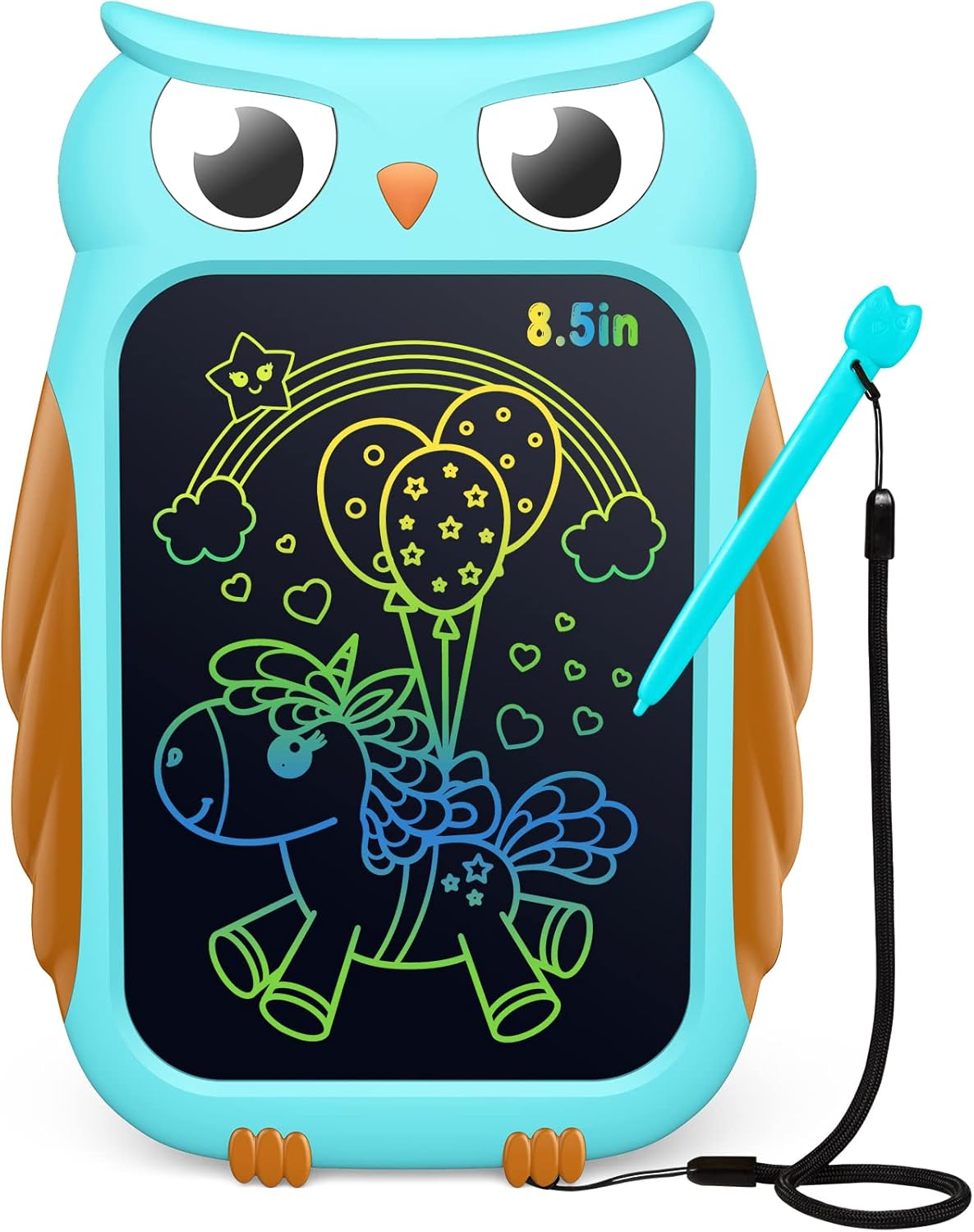 TECJOE Owl LCD Drawing Tablet, 8.5 Inch Colorful Toddler Doodle Board Drawing Tablet