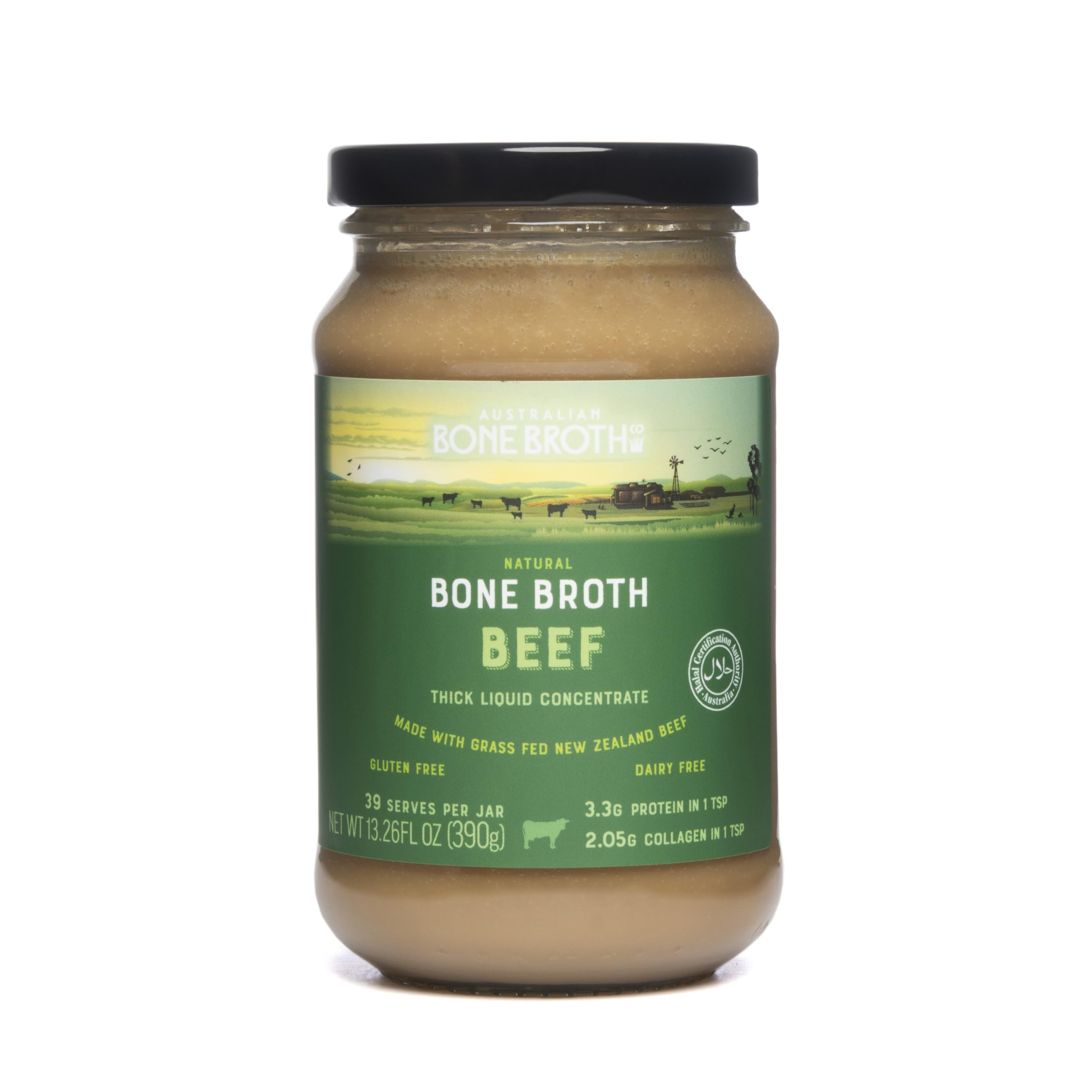 ABBCo Beef Bone Broth Concentrate, Made with New Zealand Beef, Halal, Savoury Cooking Stock Base for Soups, Gravies & Sauces, Just Add Hot Water.