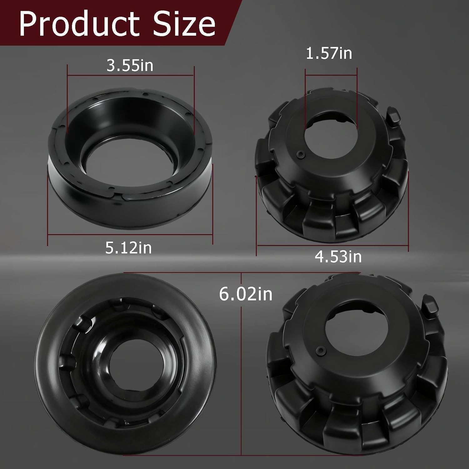 Jusees 52088257 Front Upper & Lower Coil Spring Isolators Kit Compatible with Jeep Grand Cherokee WJ/WG 1999-2004 Replace 52088401 K160040 K160041 Coil Spring Insulators