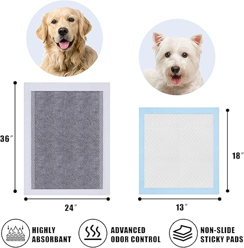 Miniatura 3 de Bolux Almohadillas de entrenamiento para perros y cachorros, almohadillas desechables para orina de perro (150, 13 x 18 pulgadas)
