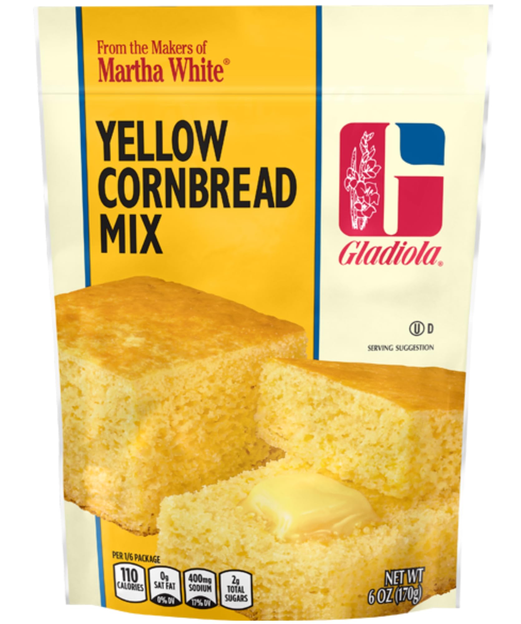 Gladiola Martha White Yellow Cornbread Mix 6 Oz (Pack of 6)