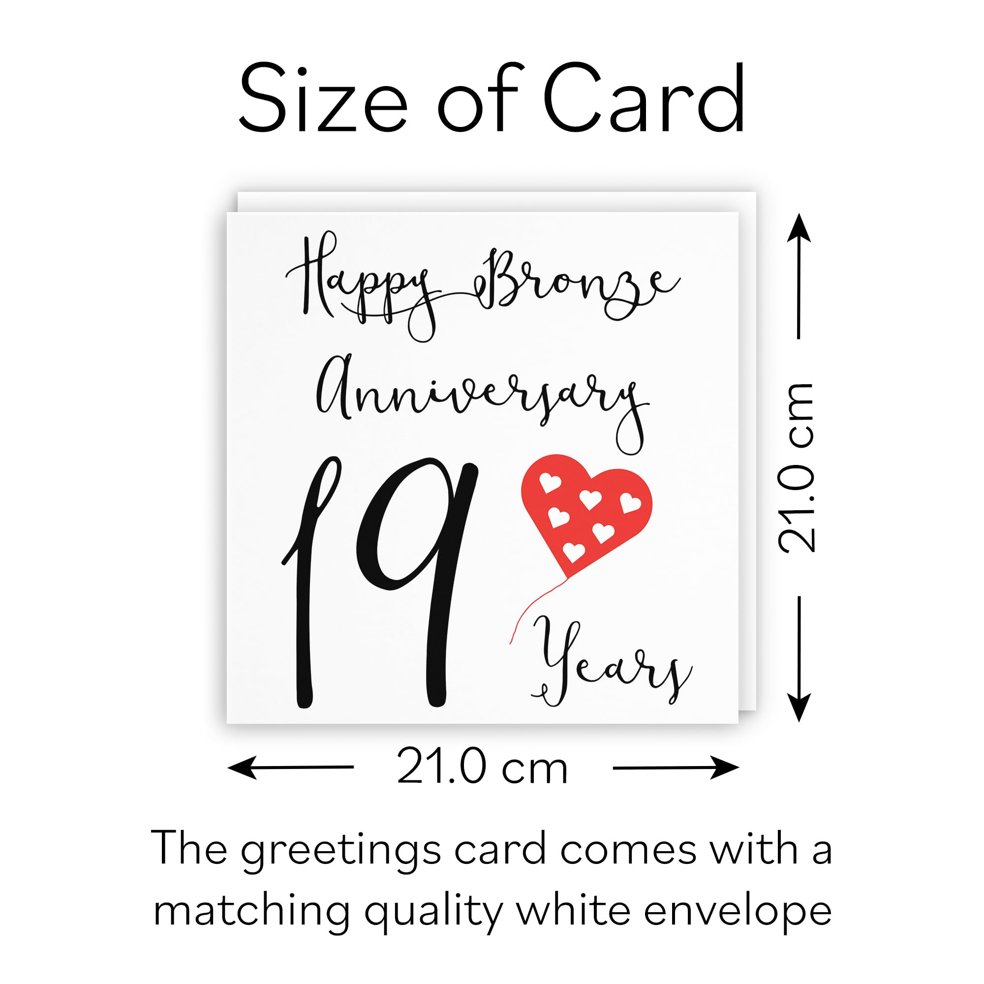 Hunts England Biglietto grande per il primo anniversario di matrimonio, con scritta To My Wonderful Wife, grande, 210x2