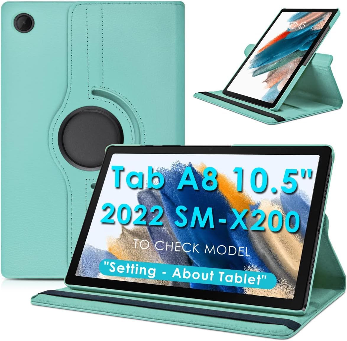 Eleqzun 360 Degree Rotate Synthetic Leather Flip Cover for Galaxy Tab A8 10.5 inch 2022 Models [SM-X200/ SM-X205] (Sky Blue) (B0D4M2FC6R) Amazon Price History, Amazon Price Tracker