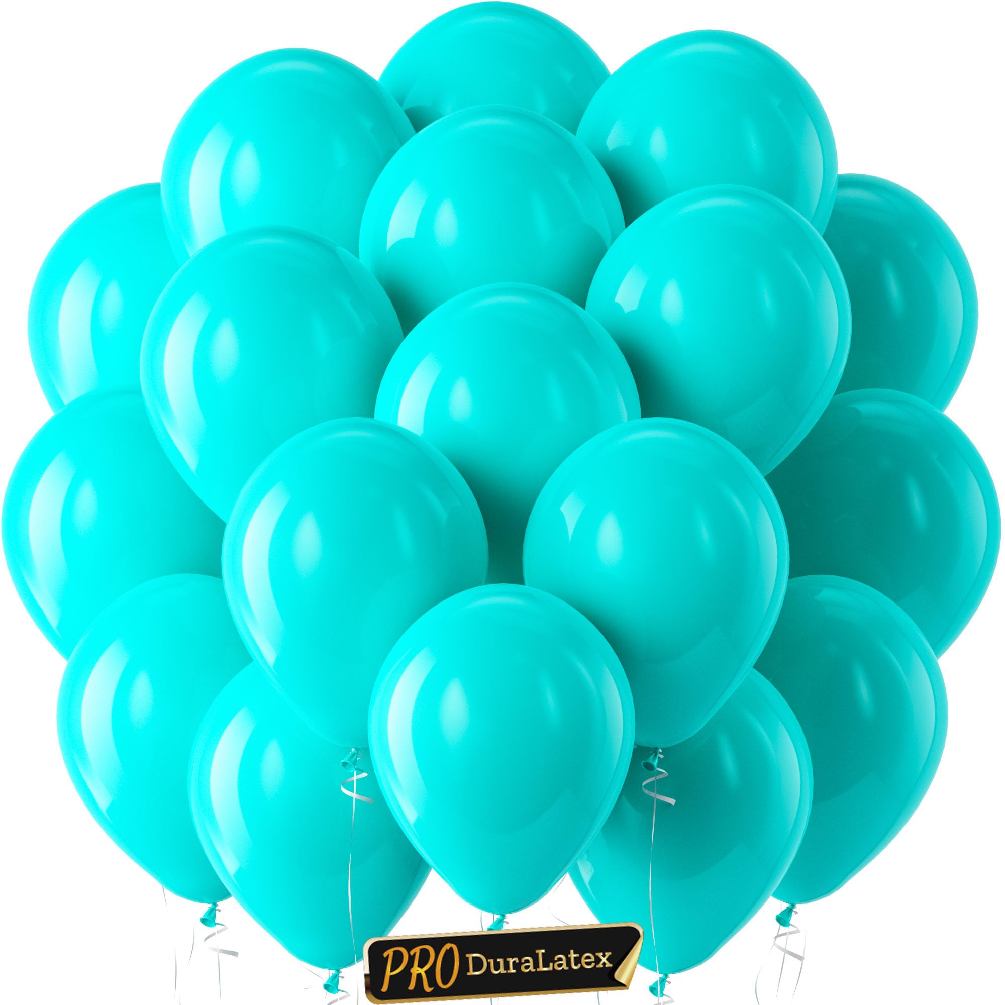 Bezente Pro Duralatex Teal Extra-Thick Balloons 120 Pack 10 inch
