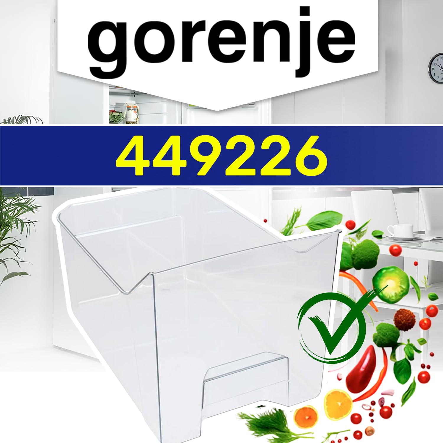 Cajon Nevera 400x245x225 mm con Código Original 449226 para Gorenje - Garantía de 10 Años - MONTERAL