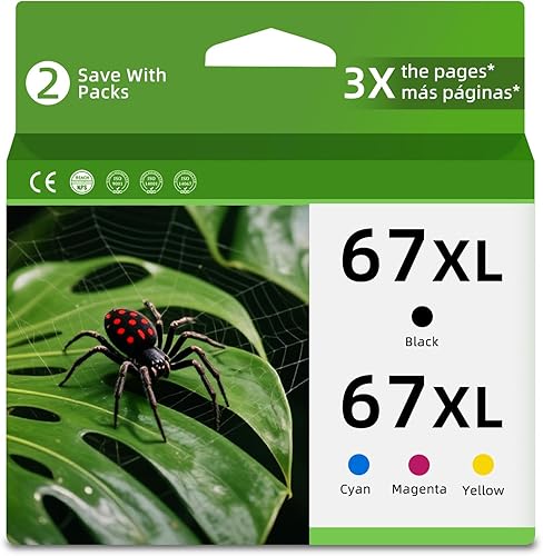 Cartucho de tinta remanufacturado de repuesto para HP 67XL color negro 67 XL Combo para HP67 HP67XL 2852e 2855e 4200 2827e 2734e 2700 4100 4155e