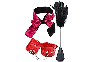 Feather SM Tickler Blindfold Eye Mask Sex Fluffy Handcuffs Adjustable BDSM Blindfold...