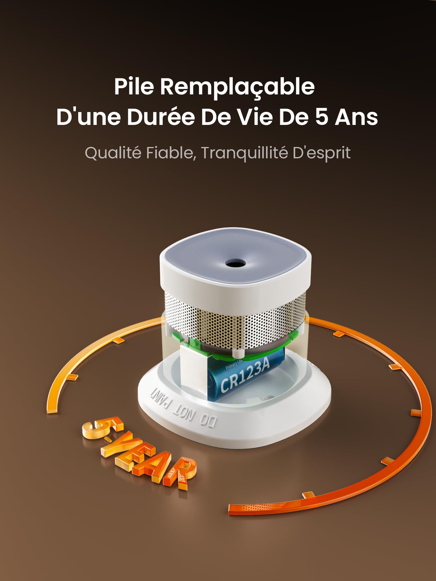 Heiman Detecteur de Fumée Matter Over Thread, avec Fixation Magnétique, Pile Remplaçable 5 Ans, en 14604, 85dB, Hub Requis, pour Apple Home, SmartThings & Home Assistant, HS1SA-M
