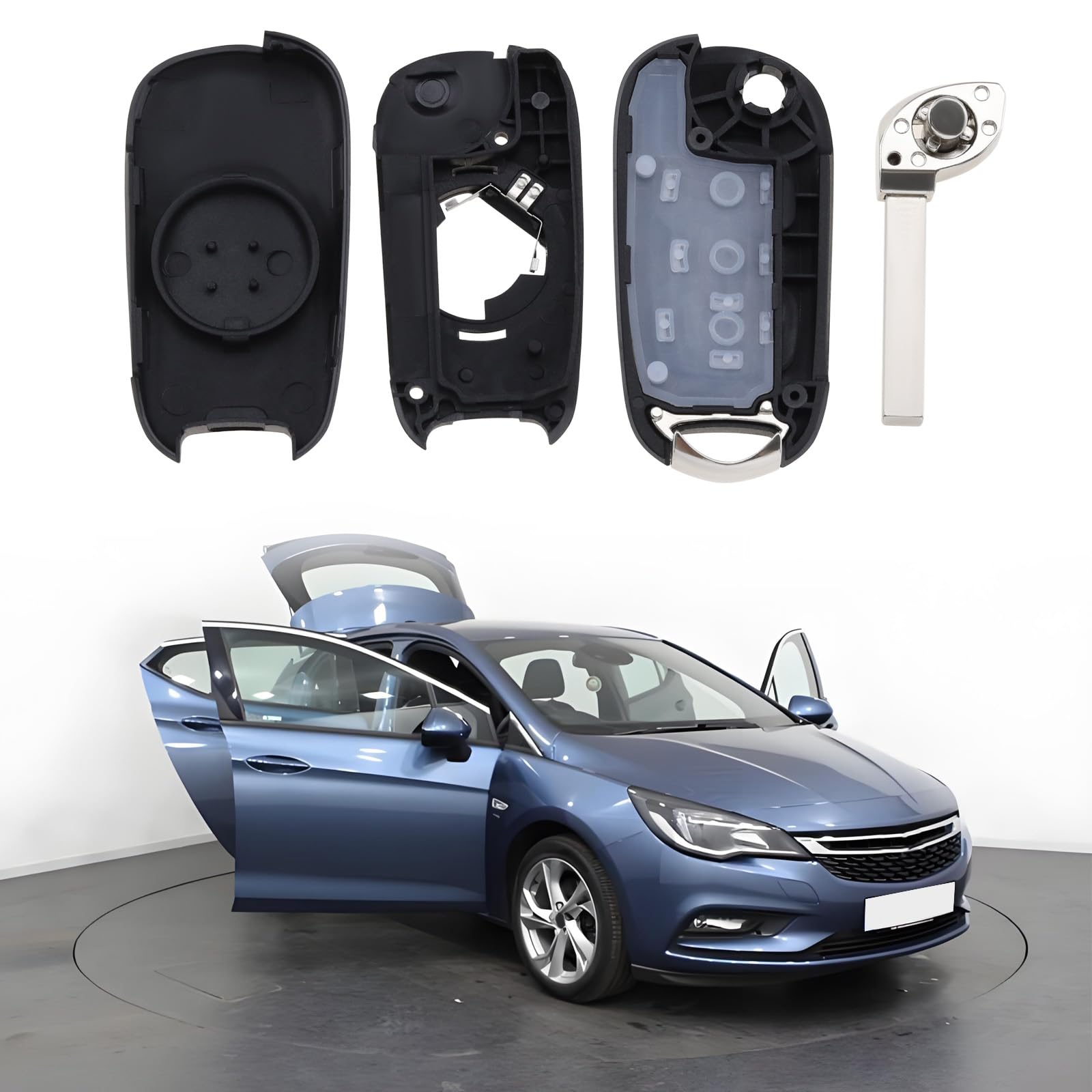ECSiNG 2 Buttons Folding Car Remote Key Cover Shell Case Compatible with Vauxhall Astra K 2015 2016 2017 2018 2019 2020 Compatible with Opel Replacement Key Shell case - Image 2