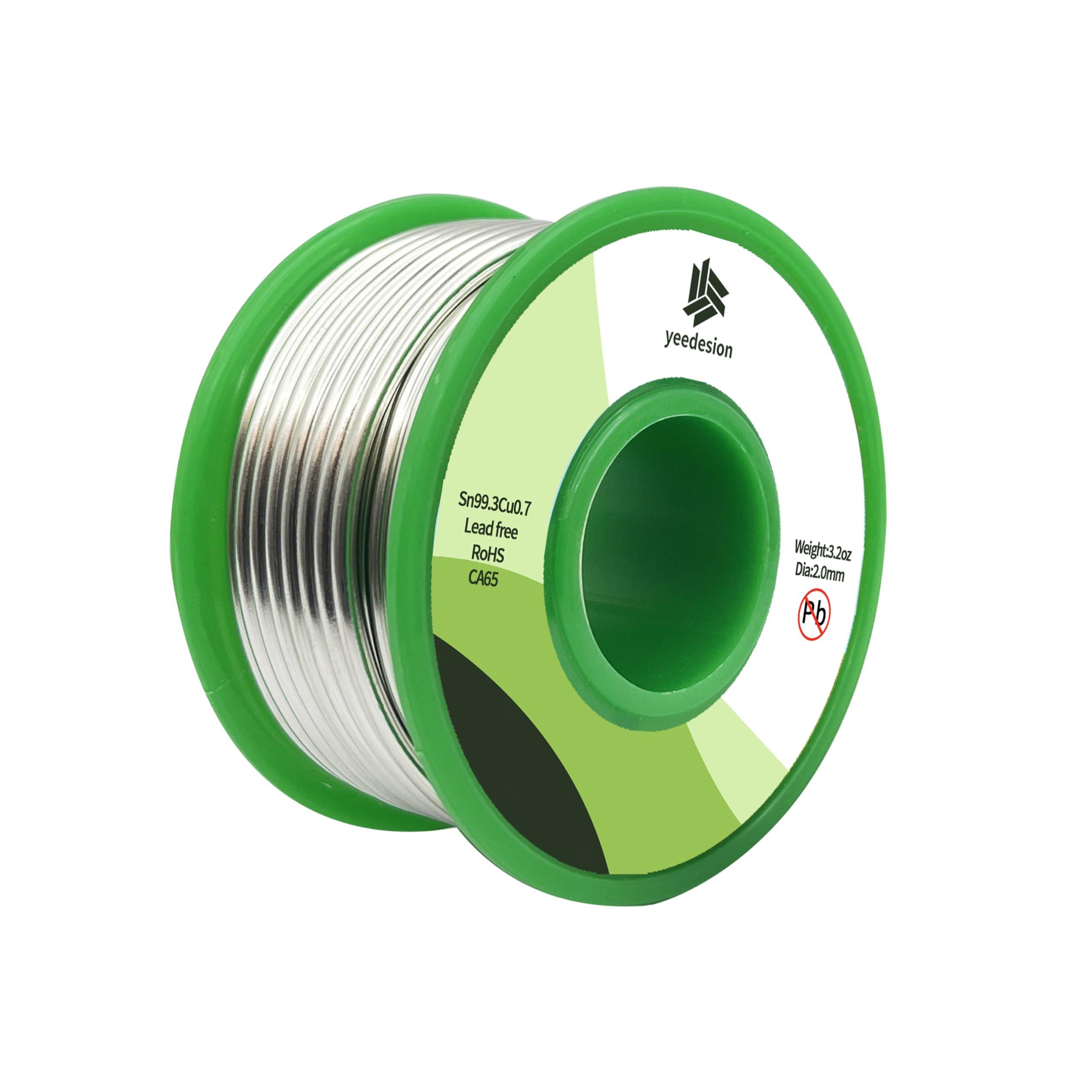 Lead Free Solder Wire(Sn99.3Cu0.7) for Plumbing Solder/Stained Glass/Crafts/Jewelry 217℃ Melting Point 2.0MM No Flux,ROHS (3.2oz)