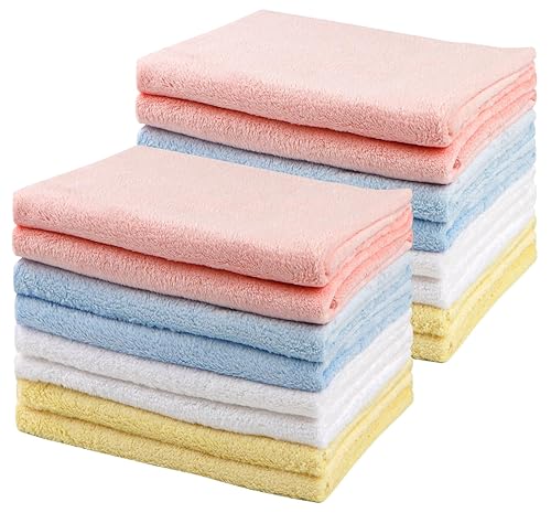 HOMEXCEL Paquete de 16 paños para eructos para bebé, extra absorbentes, suaves, de forro polar coral, para recién nacidos, niños y niñas, 20 x 10