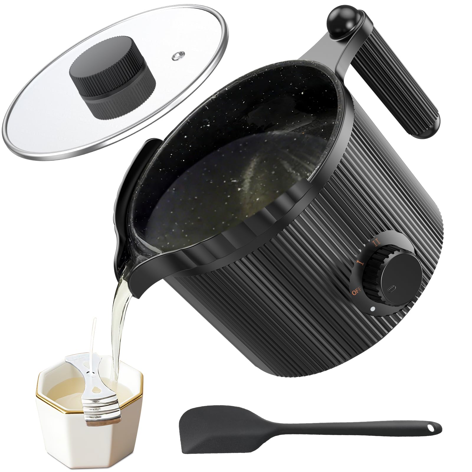 venpow Candle Wax Melter with Pour Spout, Candle Making Kit for Adult Beginners, 1.5L Large Capacity, for Making Candles and Soaps, Kit Includes Wax Melting Pot and Stirring Spoon