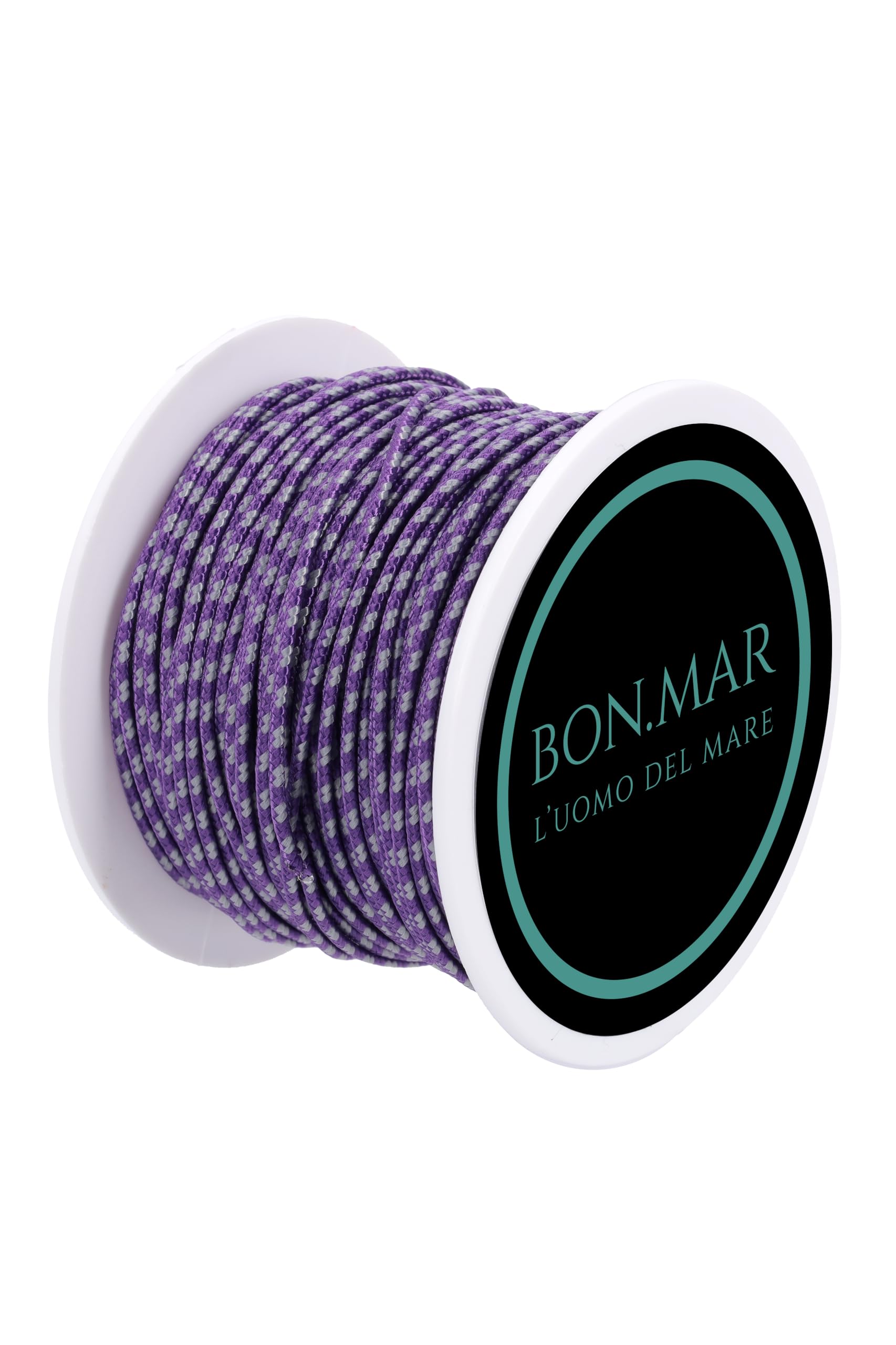 sagola in dyneema rivestito, Sk 75, bobina 50 mt, VIOLA inserti GRIGI, Ø1.5 mm