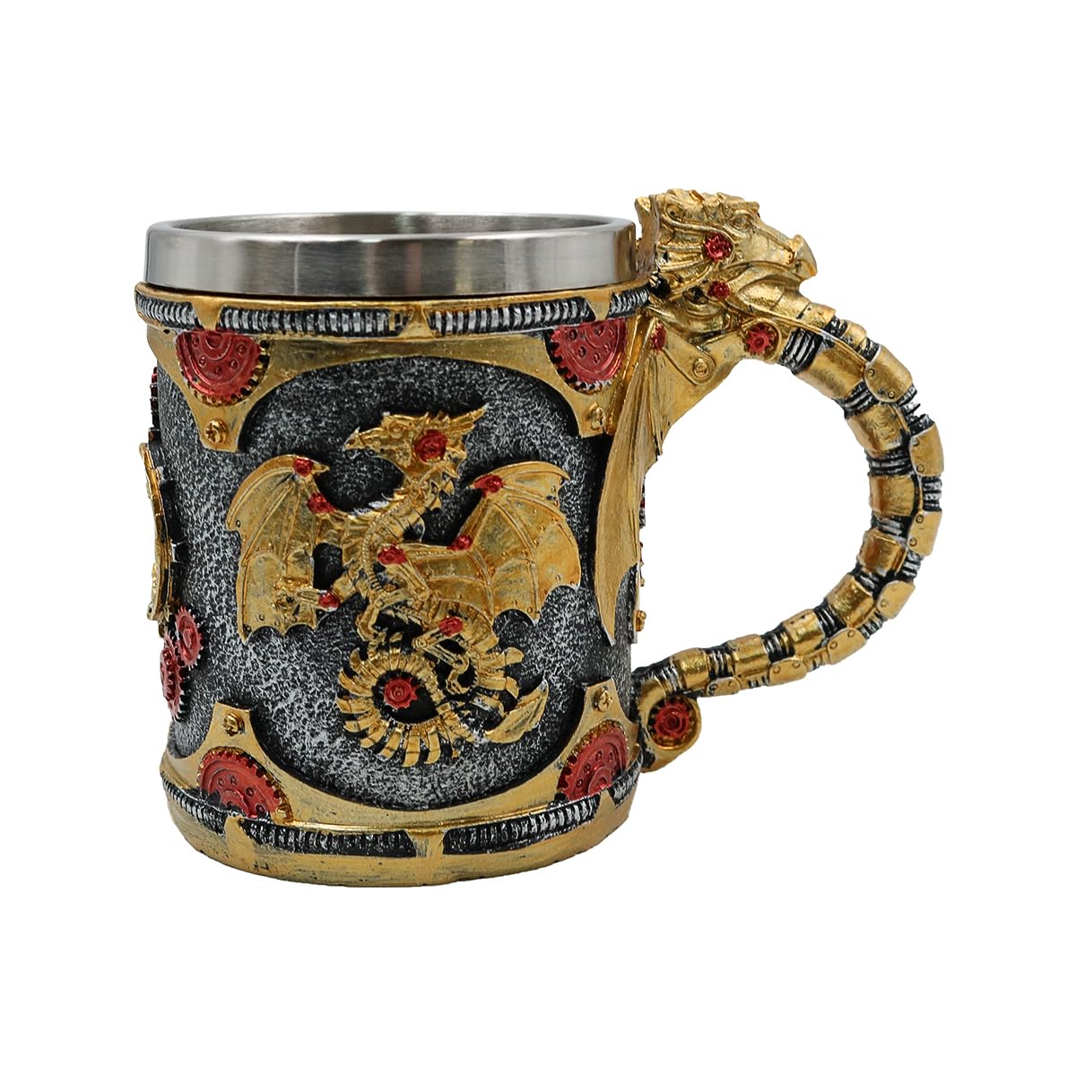 Tazas de Cerveza Vintage Patrón de Dragón Copa de Vino Medieval para el Día del Padre de los Hombres