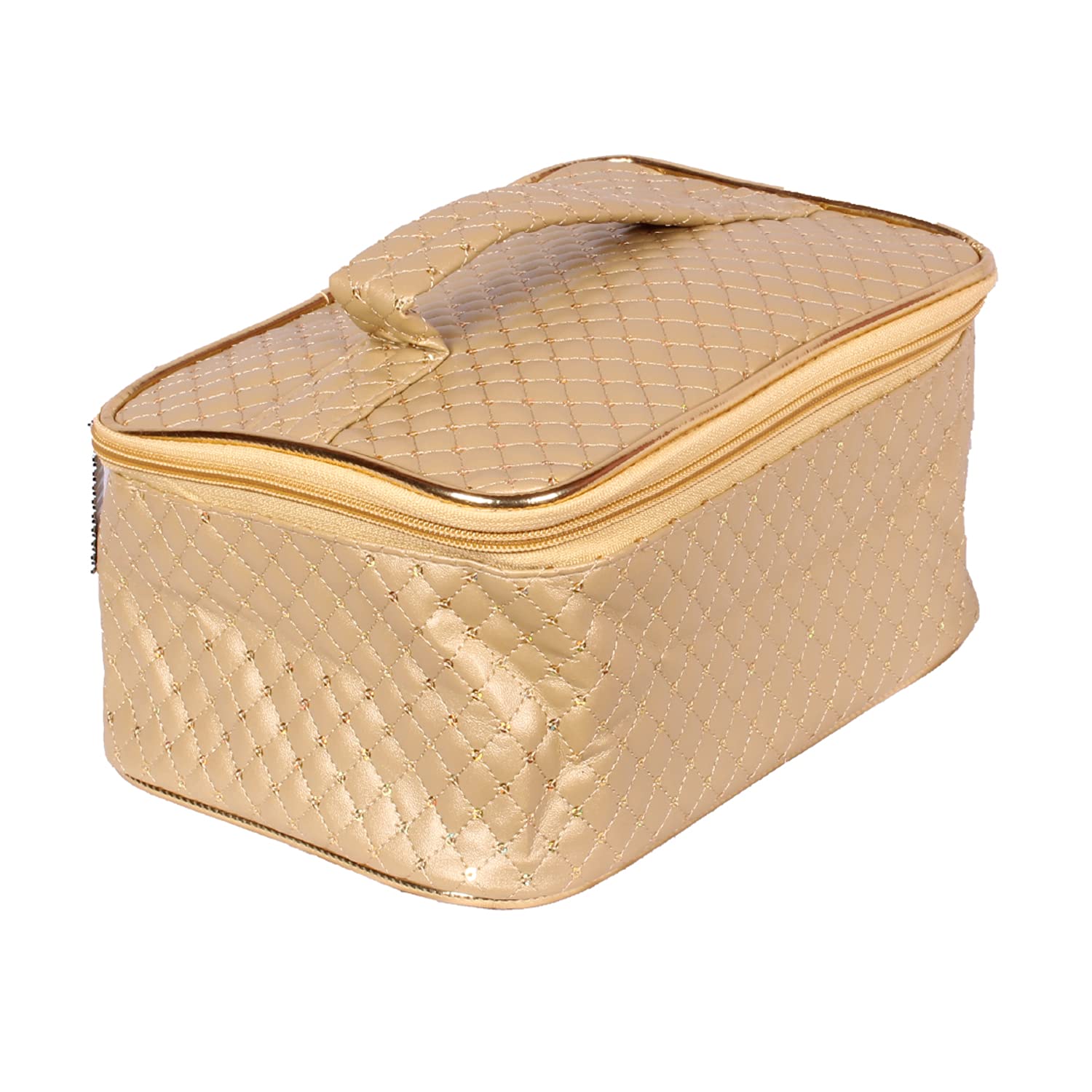 N A PURSE Gold Makeup Box Cosmetic Bag and Pauch(Sitara Gold 01)-image-35