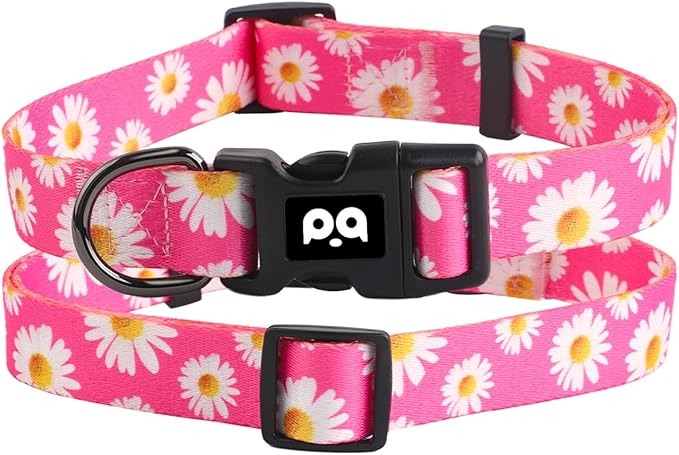 Collar Ajustable QQPETS para Perro Pequeño, Color Small Daisies, Talla S miniatura 9
