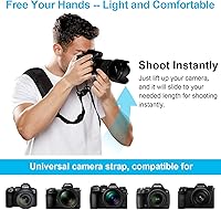Vista 6 de ARVOK Correa para cámara - Correa de hombro ajustable con correa de muñeca para Nikon Canon Sony Fuji DSLR