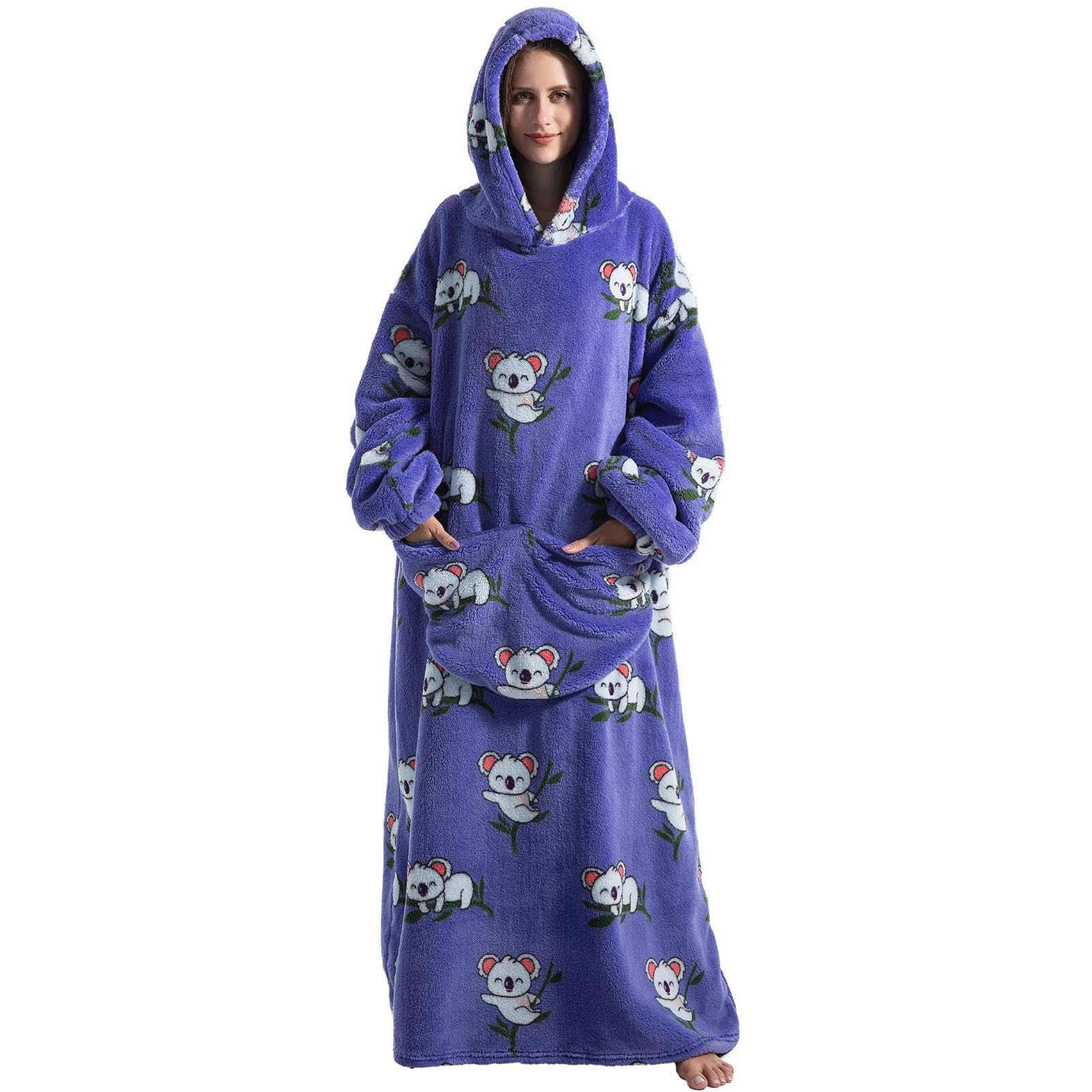 Tsuchiya Felpa con cappuccio portatile oversize | Estendi la felpa con cappuccio super morbida con tasca – Comoda coperta per pisolino, felpa universale oversize per divano, casa, divano