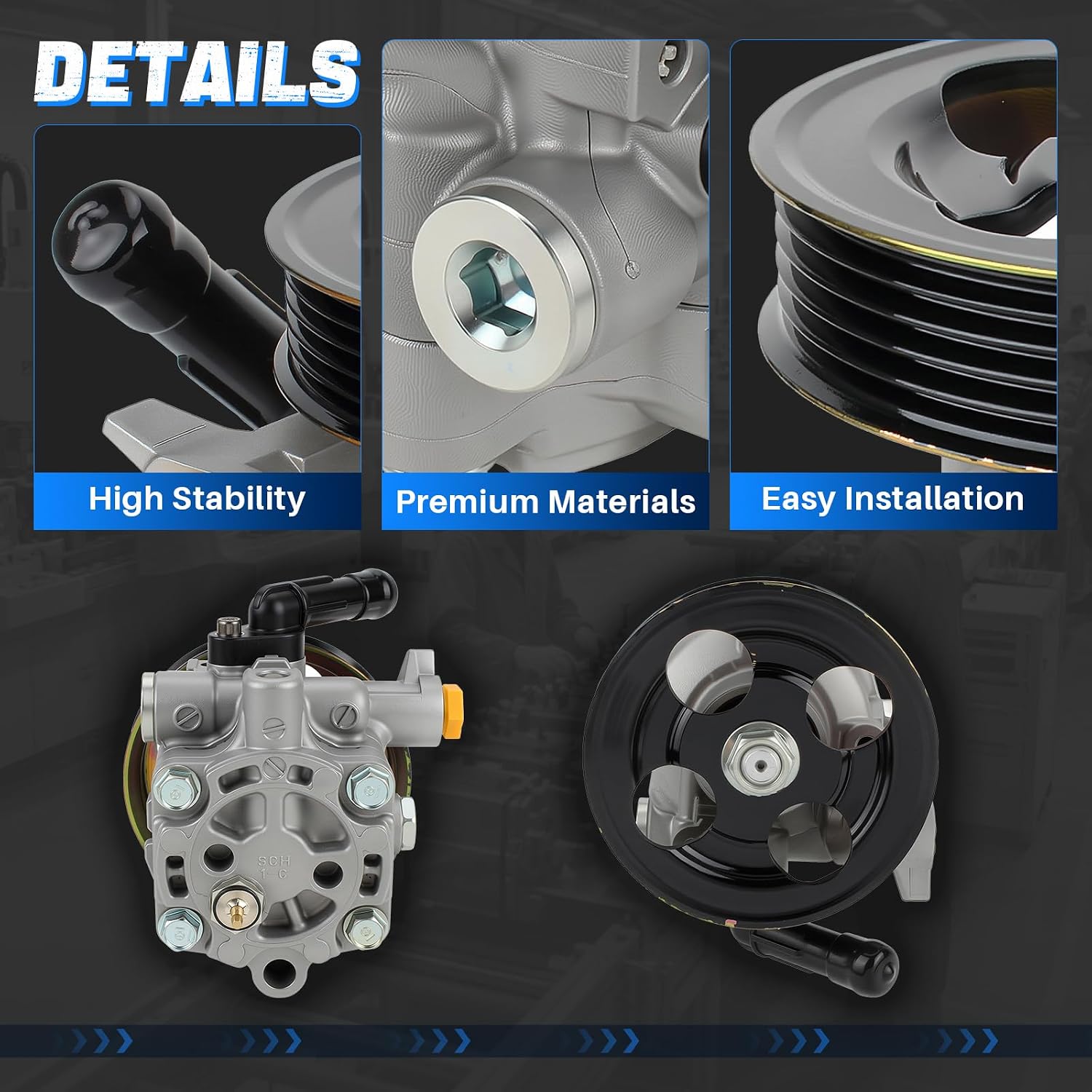 AUTOKAY Power Steering Pump with Pulley for Subaru Forester Impreza Legacy Outback 2005-2013 34430-AG03B Power Assist Pump Replace 21-5196
