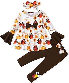 Toddler Baby Girl Clothes Infant Girl Outfits Fall Ruffle Floral T-Shirt Top Pants Set Winter Spring Clothes