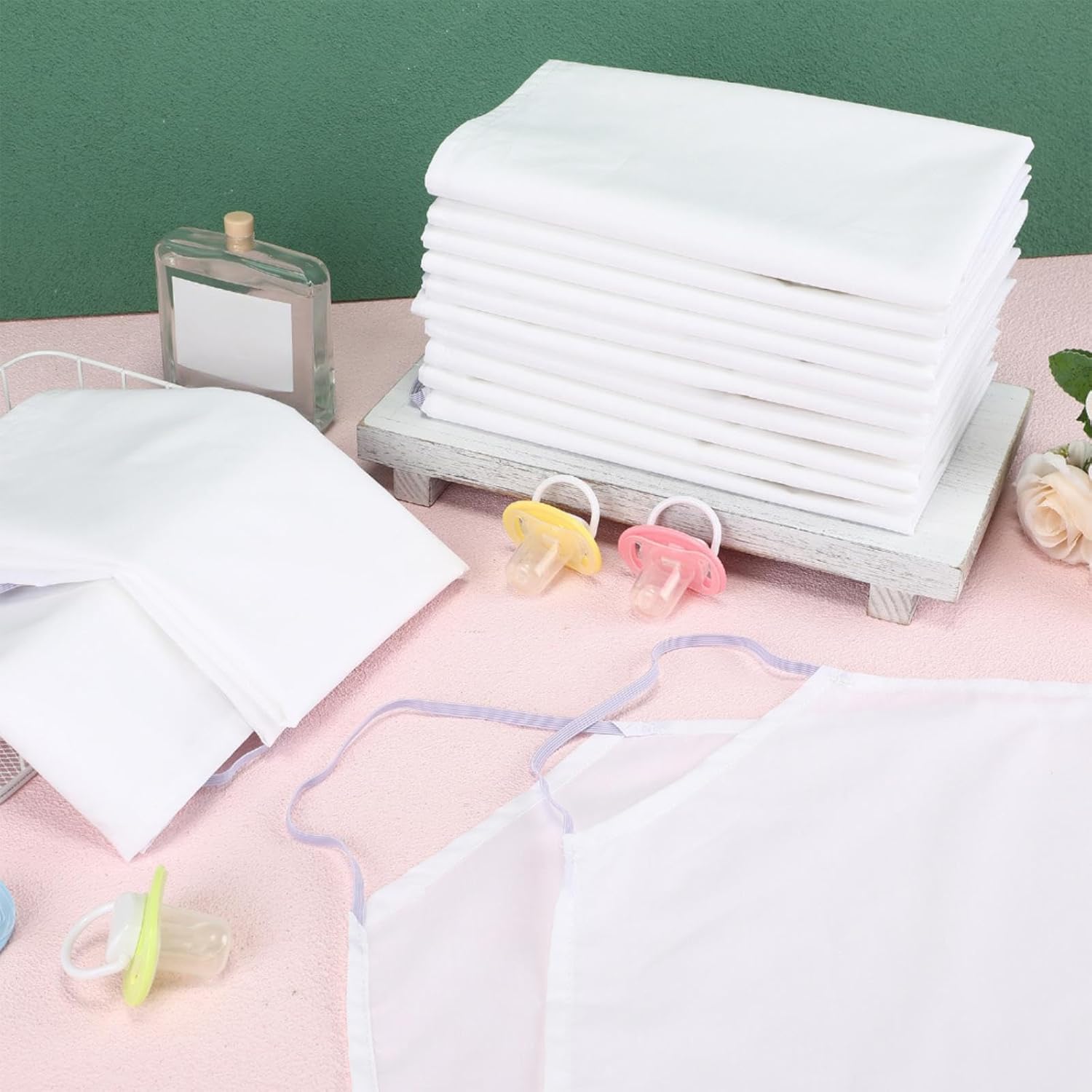 Newwiee 16 Pcs Standard Size Daycare Cot Sheet Bulk 20" x 48" White Breathable Microfiber Nap time Sheet Cot Bed Fitted Sheet Cover for Preschool Kid Child Children Toddler Boy Girl Back to School