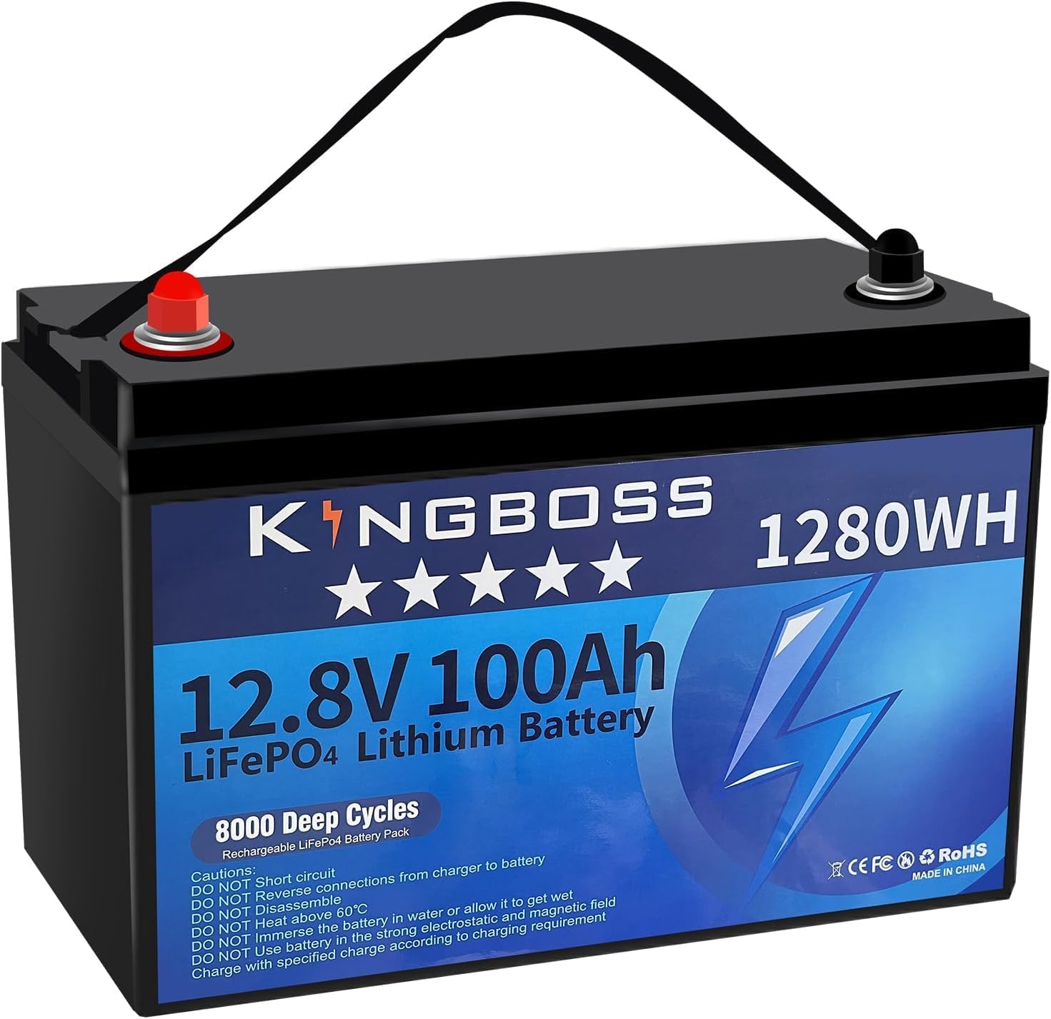 12V 100Ah LiFePO4 Battery, Group 31 Lithium Battery Constructed-in 100A BMS 8000 Deep Cycles Rechargeable 1280Wh Lithium Iron Phosphate Batterys Waterproof for Power Storage, RV, Dwelling, Photo voltaic System