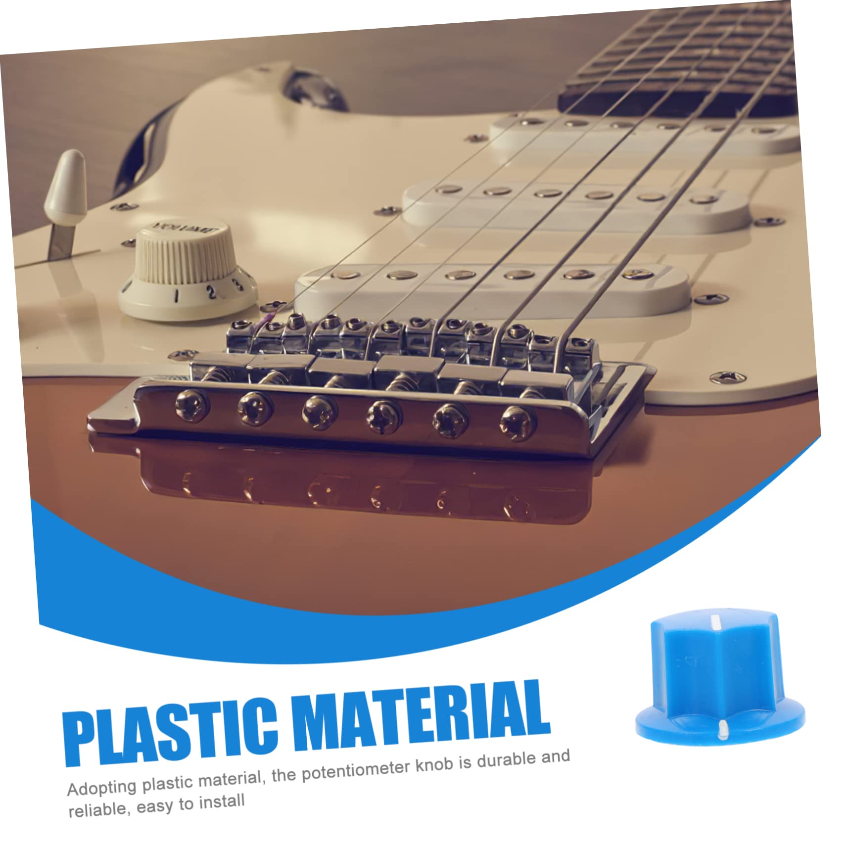 ibasenice 4zestawy Dużych Pokręteł Potencjometru Kolorze Niebieskim z Płaskim Śrubokrętem Elementy Zamienne Do Gitar Elektrycznych i Sprzętu Audio Do Regulacji Głośności i Tonacji