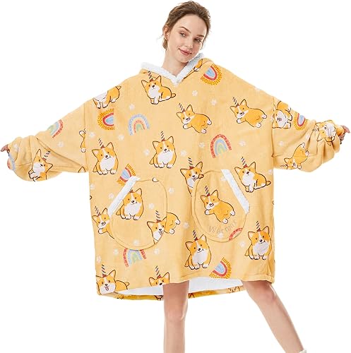 Miniatura 3 de Manta con capucha para mujeres y hombres, sherpa, de gran tamaño, gruesa, acogedora, suave, cálida, para adultos, sudadera con capucha