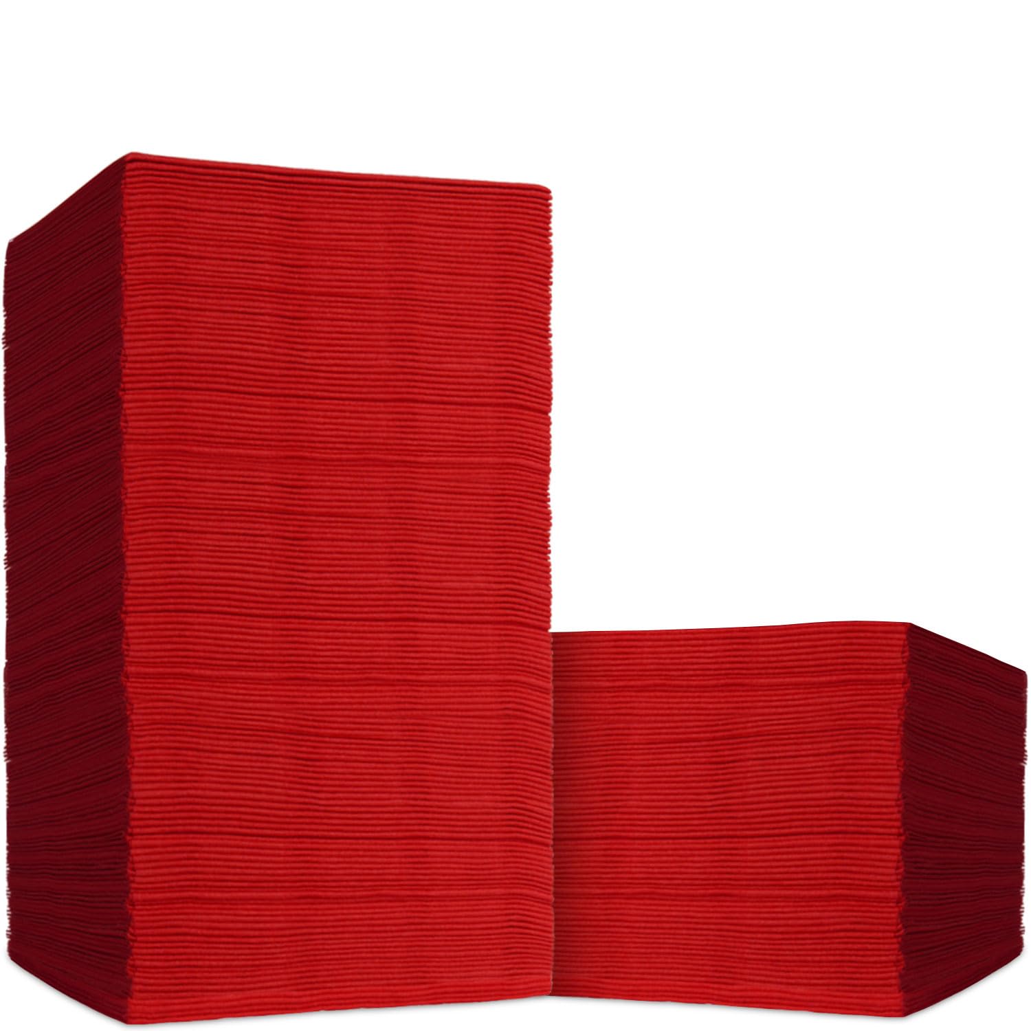 Paquete de 500 servilletas de cóctel rojas, servilletas de papel a granel ecológicas, servilletas cuadradas desechables para fiestas, servilletas de cena suaves y absorbentes, servilletas de bebidas