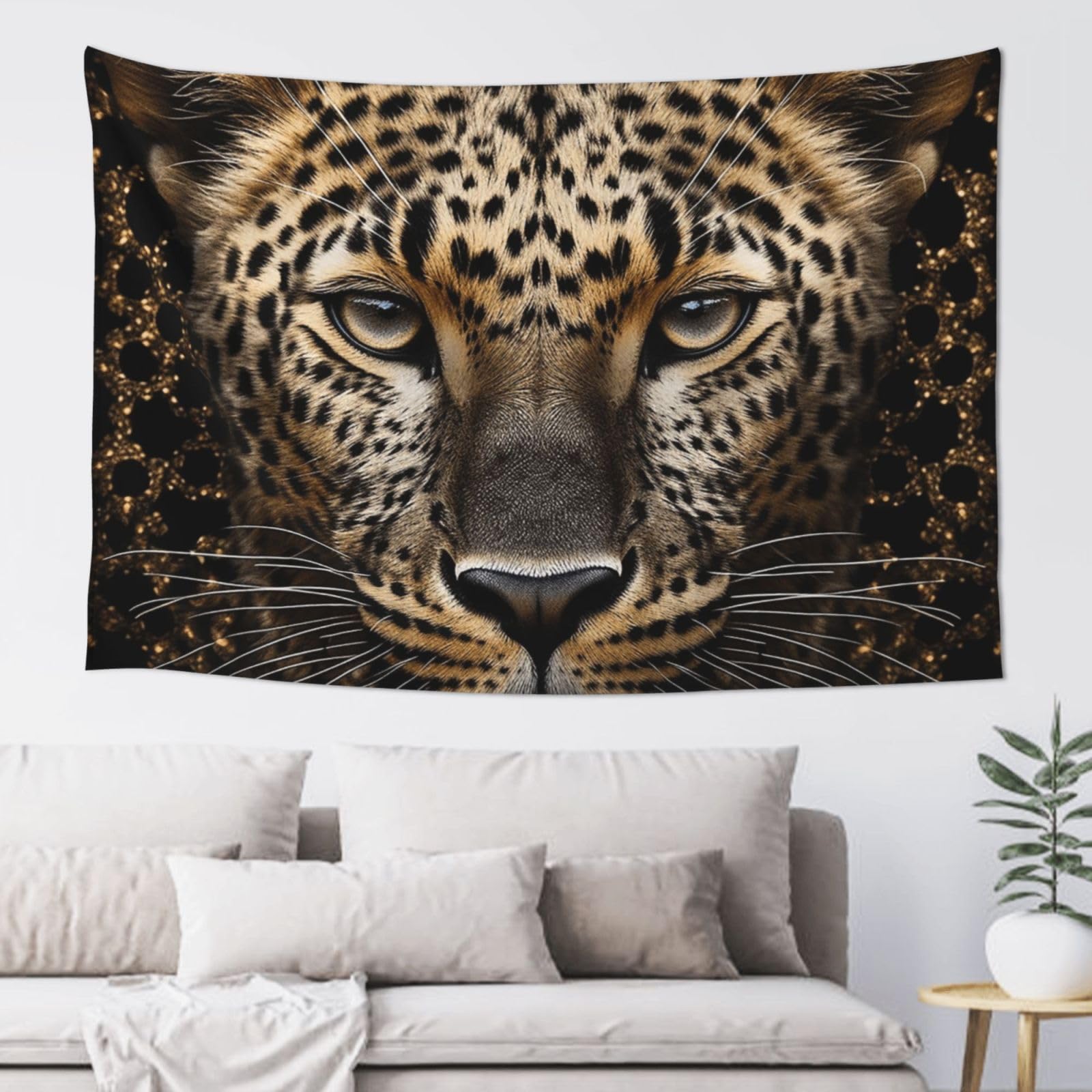 QLDETUPWLX Tapestry 152x102 cm Wall Hanging for Living Room Leopard Head Tapestries Home Decor Soft Aesthetic Tapestries Hanging Decor Blanket Wall Tapestry for Bedroom Dorm Indoor Outdoor