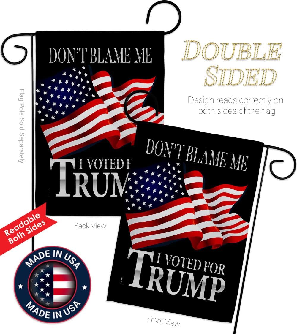 Voted 2024 Garden Flag - Set with Stand Patriotic Vote President Democrat Republican Tea Party United State American Election - House Banner Small Yard Gift Double-Sided Made in USA 13 X 18.5