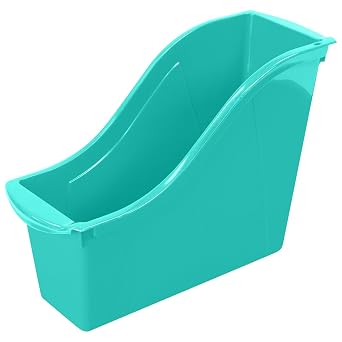 Storex Interlocking Book Bin, Small, 11-3/4 x 4-1/2 x 8-1/2 Inches, Teal