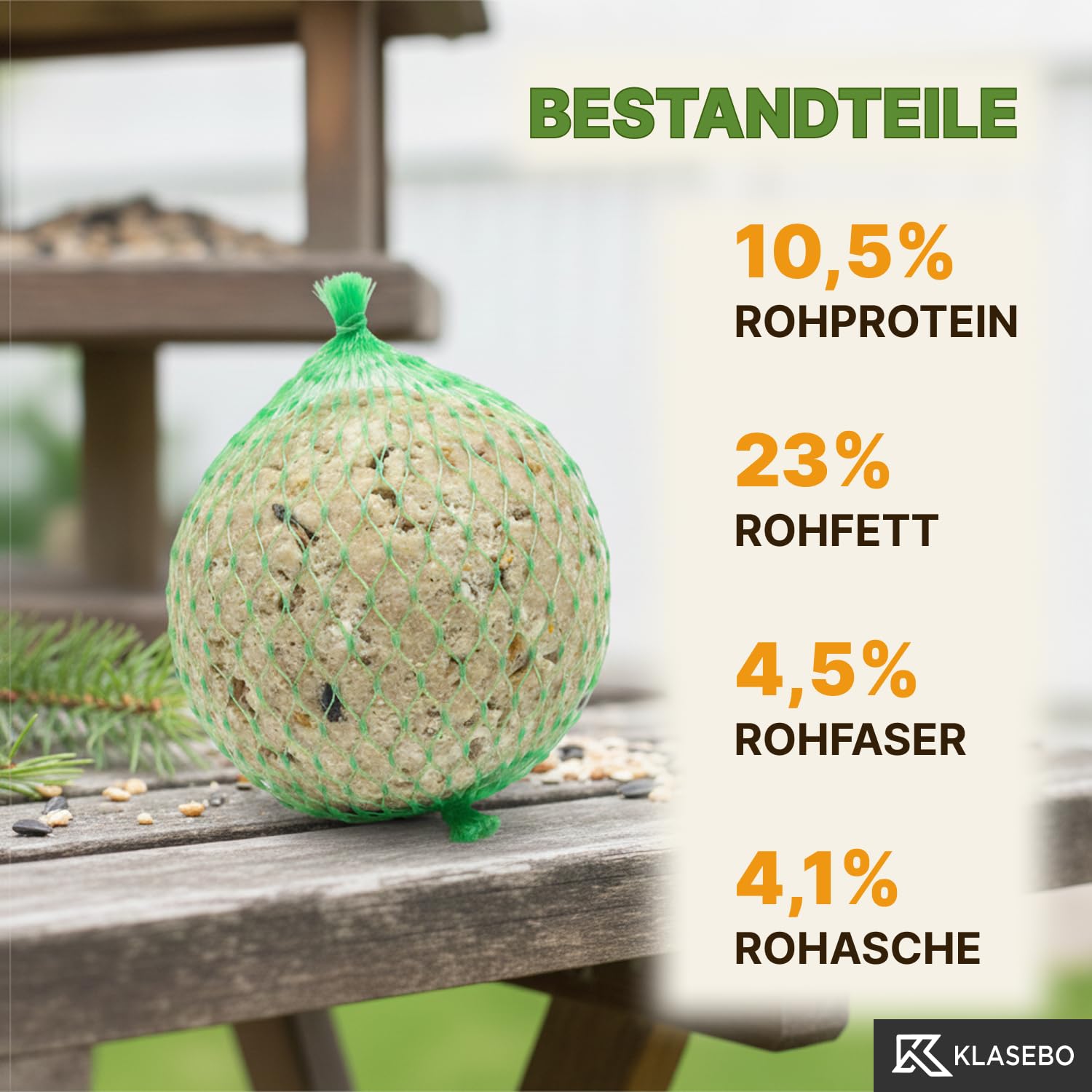 Premium Meisenknödel mit Insekten, 100 Stück (9kg) – Ganzjähriges Wildvogelfutter im Netz, Natürliche Zutaten, Ganzjährige Fütterung, Körnerfresser Delikatesse