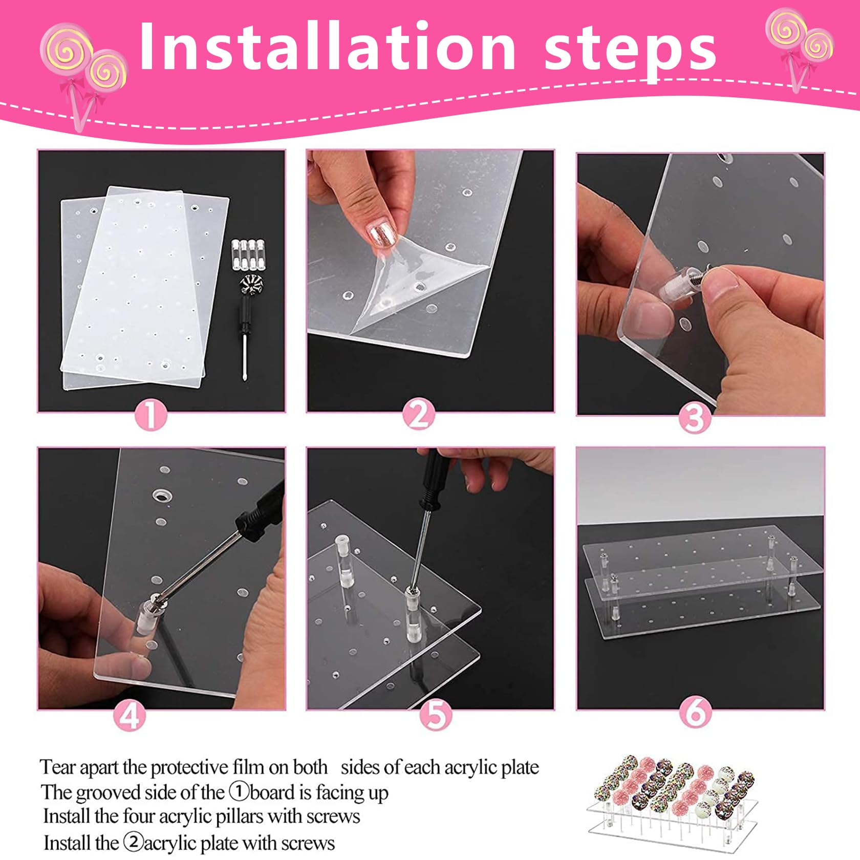 MOFASVIGI Lot de 302 moules à cake pop avec 1 support en acrylique, 1 set de moules en silicone, 100 sacs transparents, 100 bâtonnets de traitement, 100 nœuds papillon doré