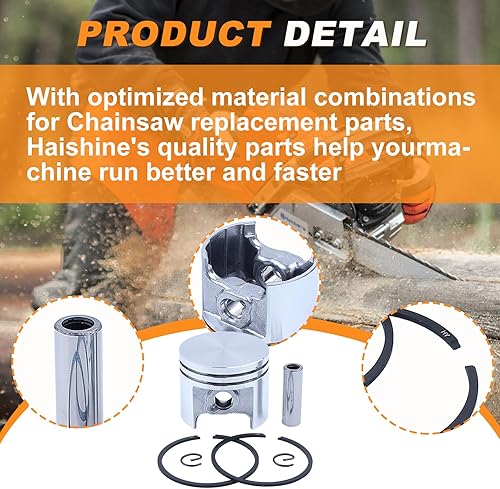 Miniatura 5 de Kit de clips de pistón de 1.457 in/anillos de dedo para STIHL 017 MS170 MS 170 motosierra # 1130 030 2000 piezas del motor