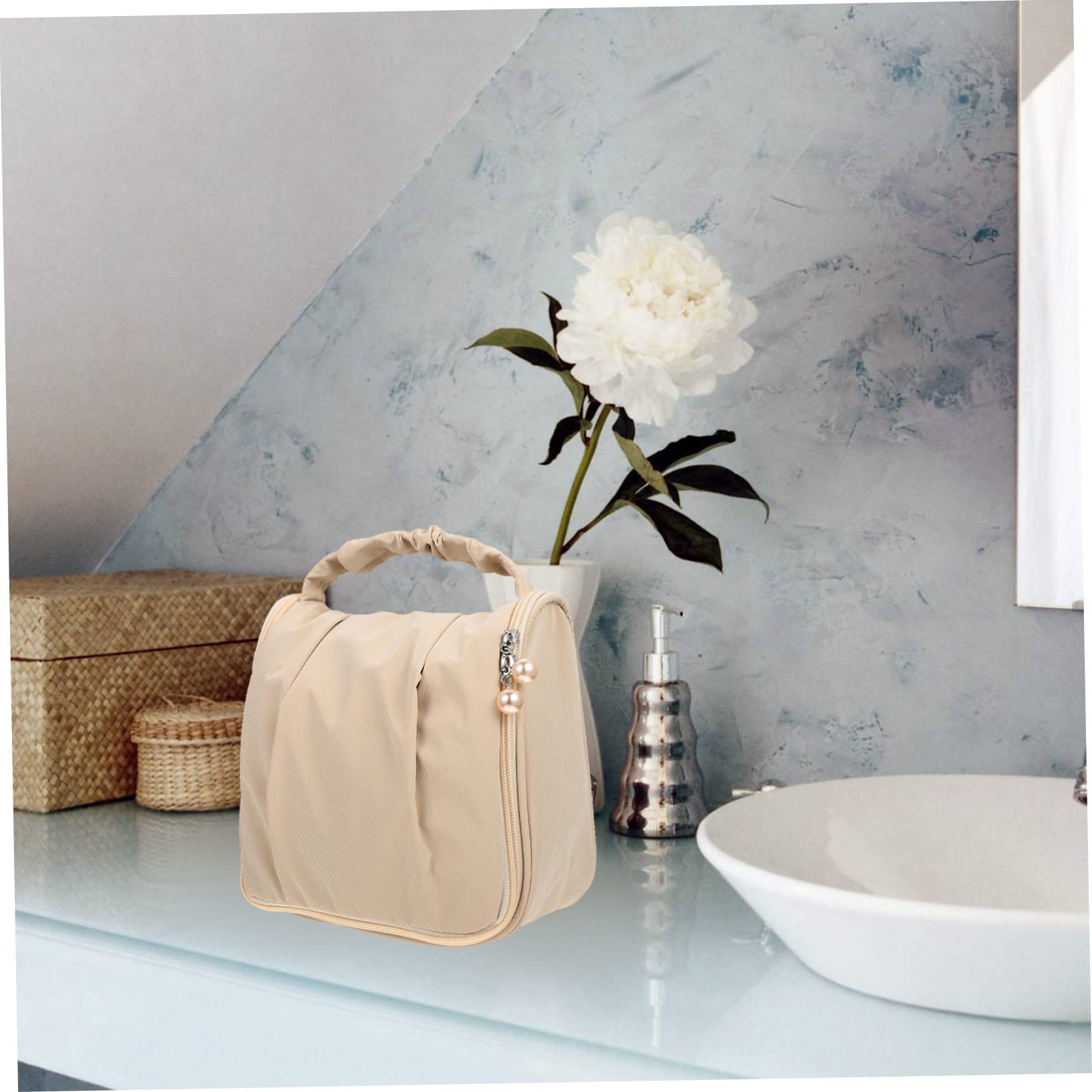 3 Piezas Neceser Colgante Manejar Bolsa De Maquillaje Bolsa De Cosméticos Neceser Para Maquillaje Viajar Poliéster Compuesto Almacenamiento Estuche Para Brochas De Maquillaje