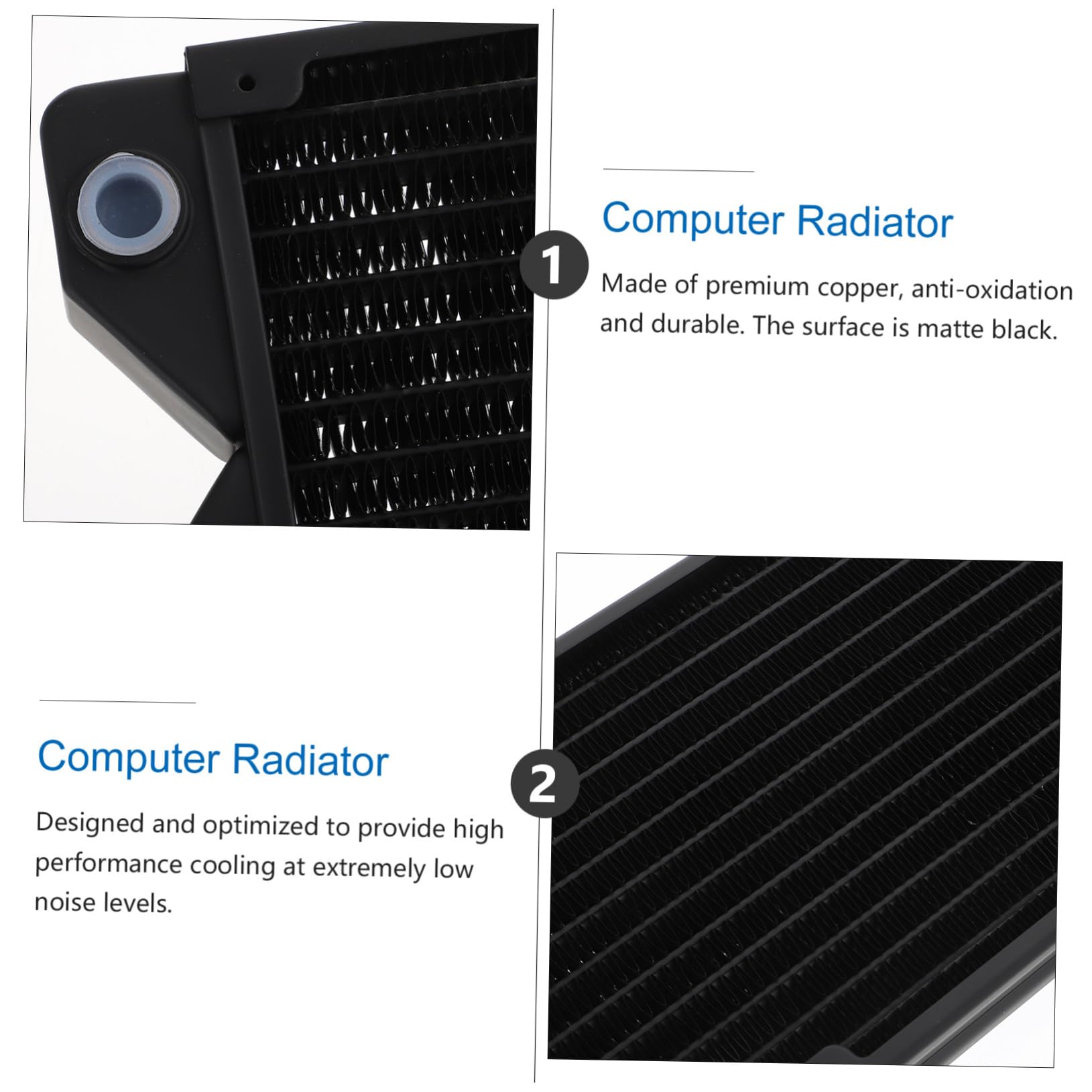 Radiateur pour Refroidissement par Eau 480 MM, Accessoires Informatiques, Cuivre, Chauffage CPU, Refroidisseur Ordinateur Portable Silencieux