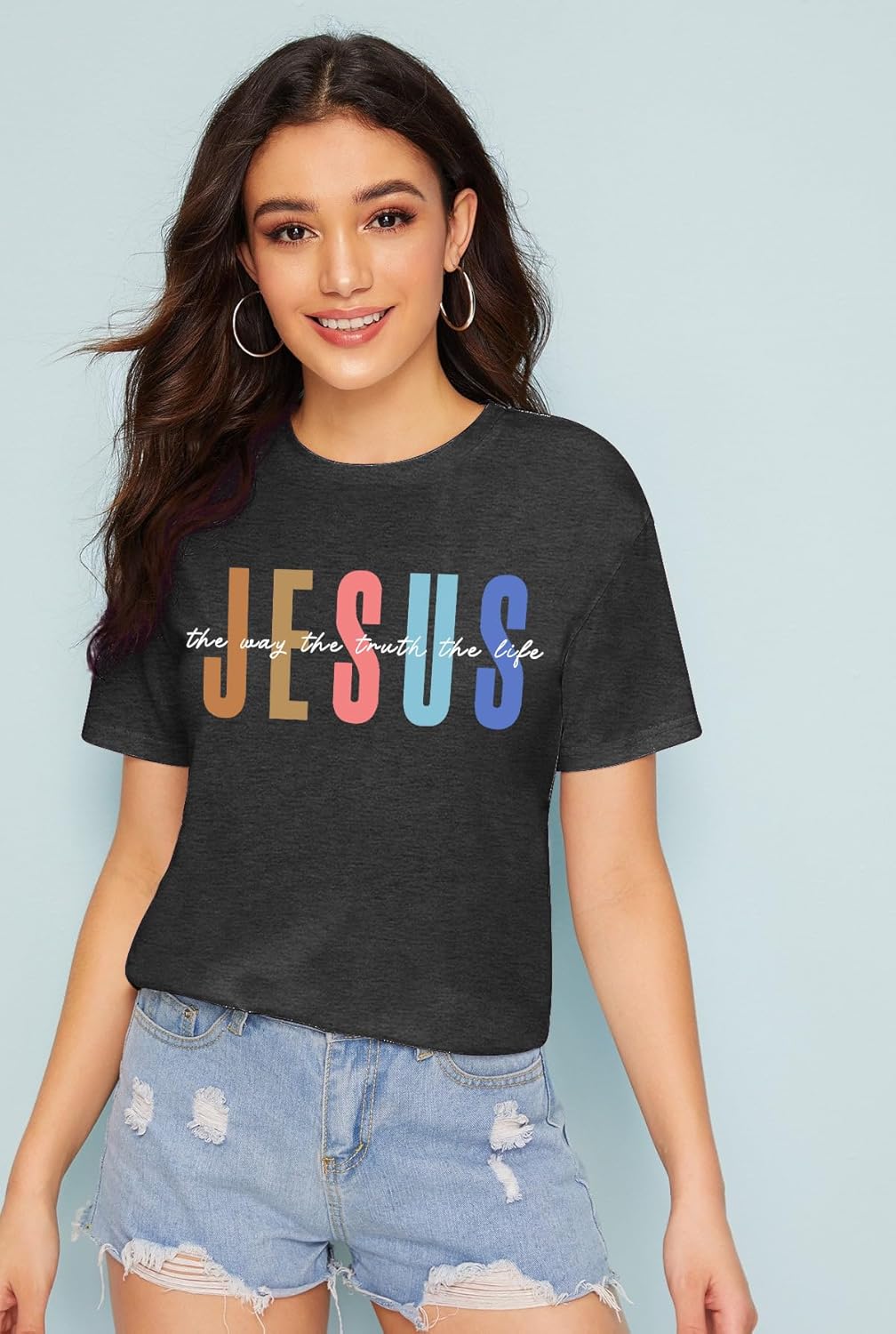 PECHAR Christian Shirt Women Religious Inspirational Sayings T Shirts Faith Tops Bible Verse Shorts Sleeve Tee Shirts - Image 3