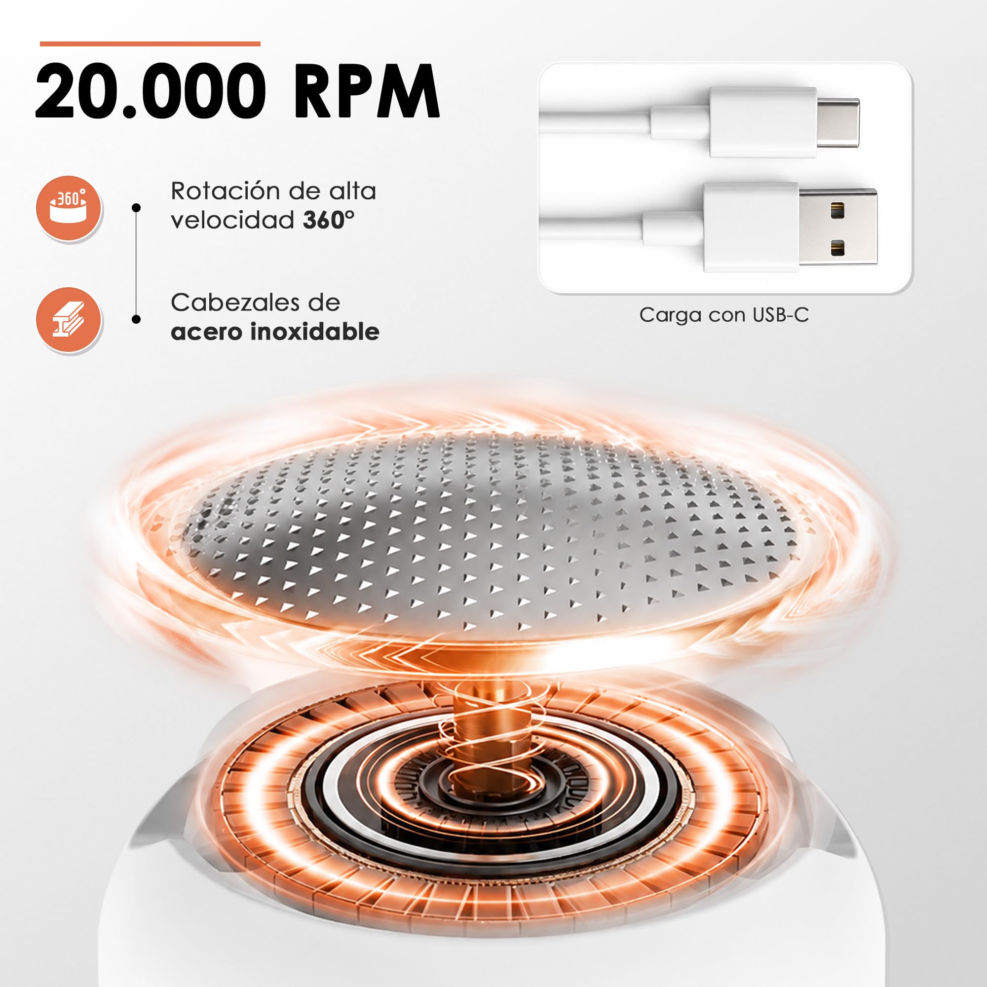 Lima eléctrica para pies, removedor de callos recargable e inalámbrico para piel muerta y talones ásperos, herramienta de pedicura de 3 velocidades con 2 cabezales de pulido reemplazables