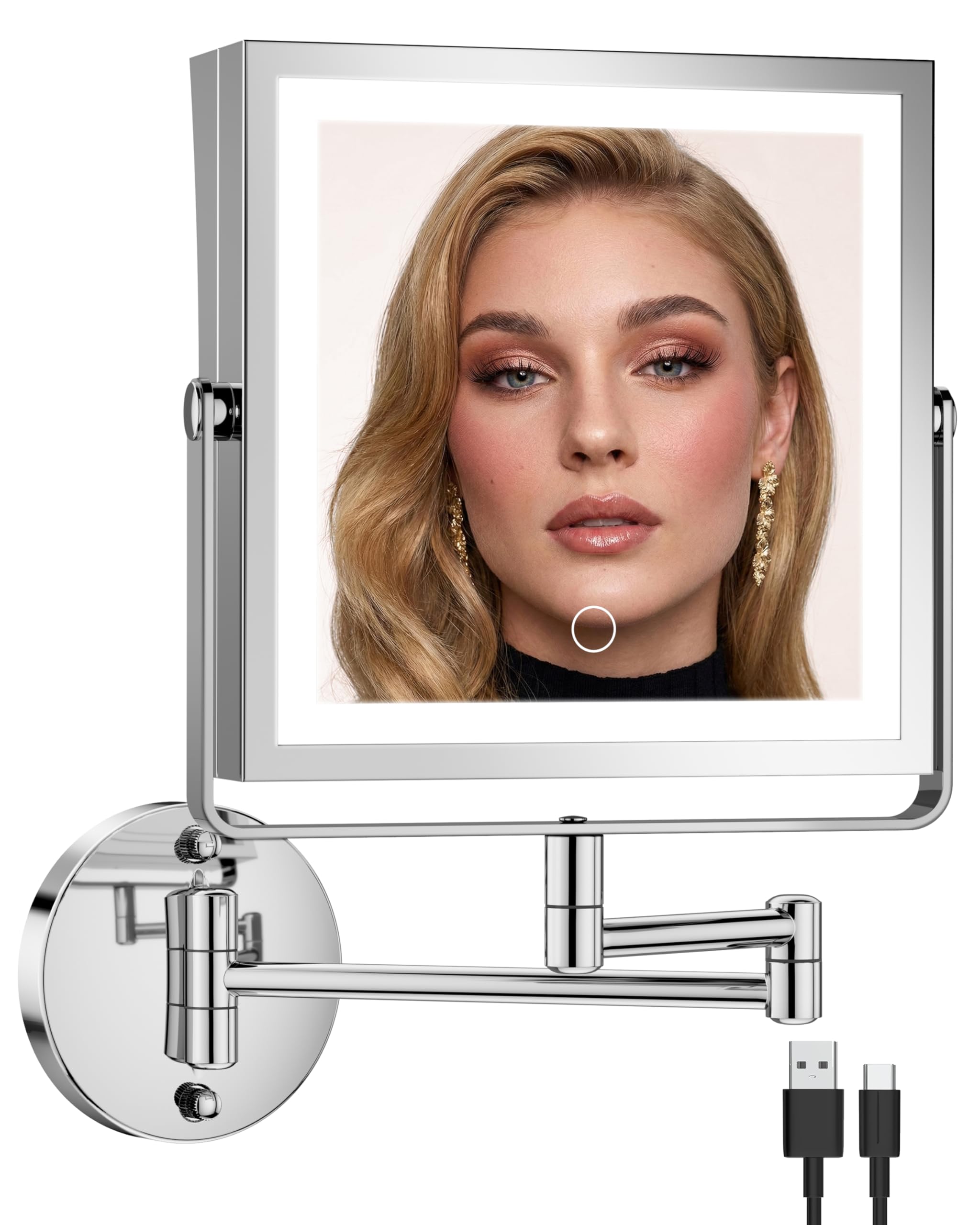 Amazon.com - WZKALY Rechargeable Wall Mounted Makeup Mirror with