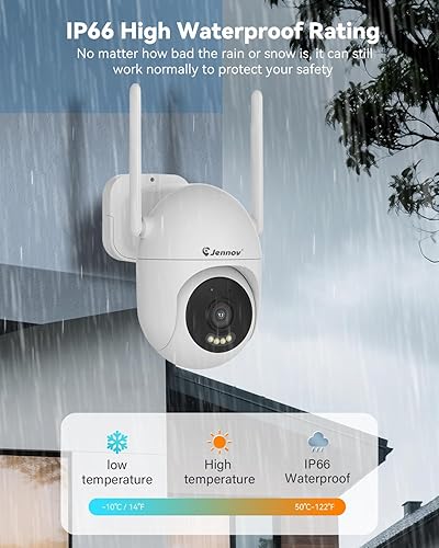 Miniatura 9 de Jennov Sistema de cámara de seguridad inalámbrica de 5 MP con monitor, kit NVR de 10 canales con 4 cámaras alimentadas por tomacorriente, disco duro